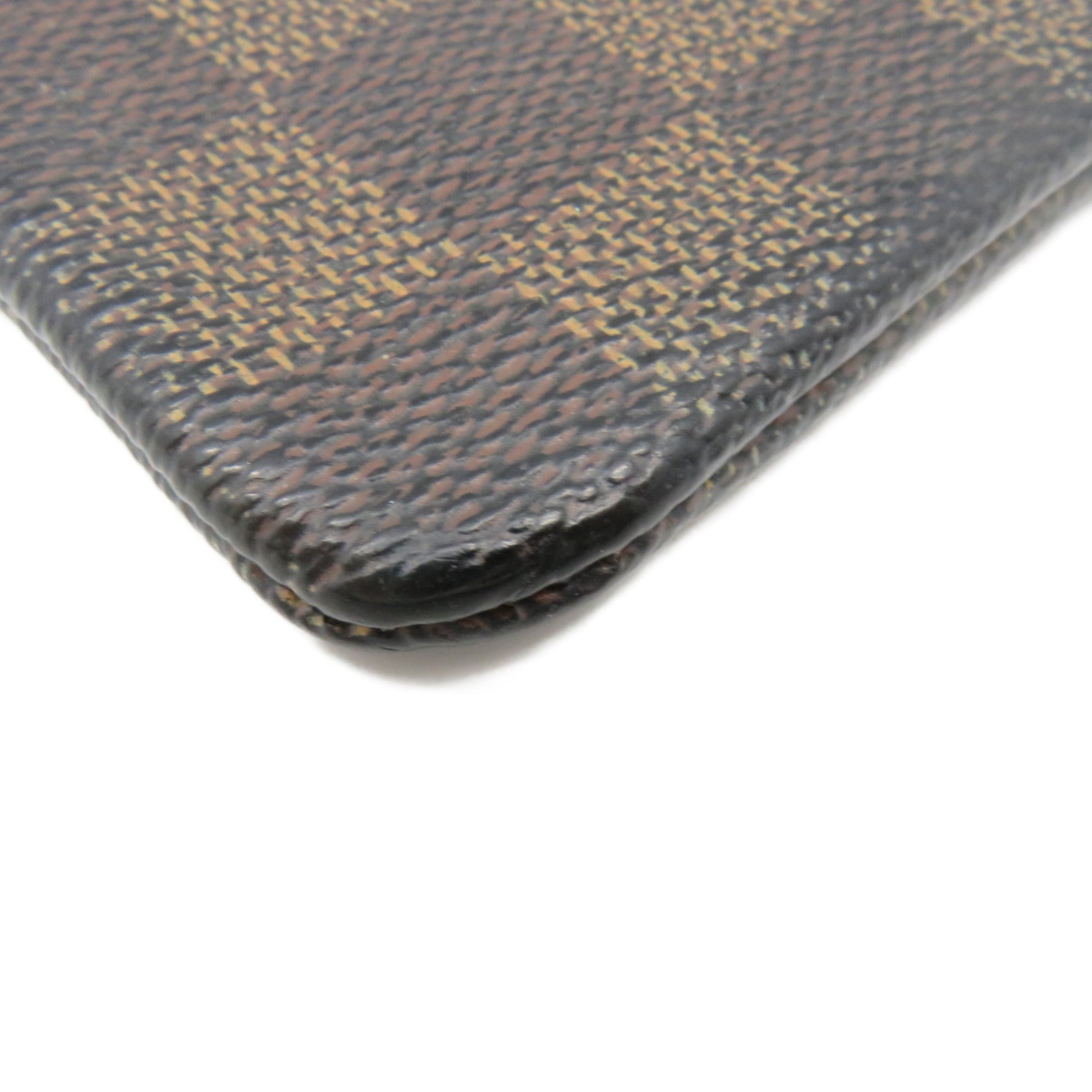 LOUIS VUITTON Damier Key &amp; Coin Case Lock Key Coin Cover Brown