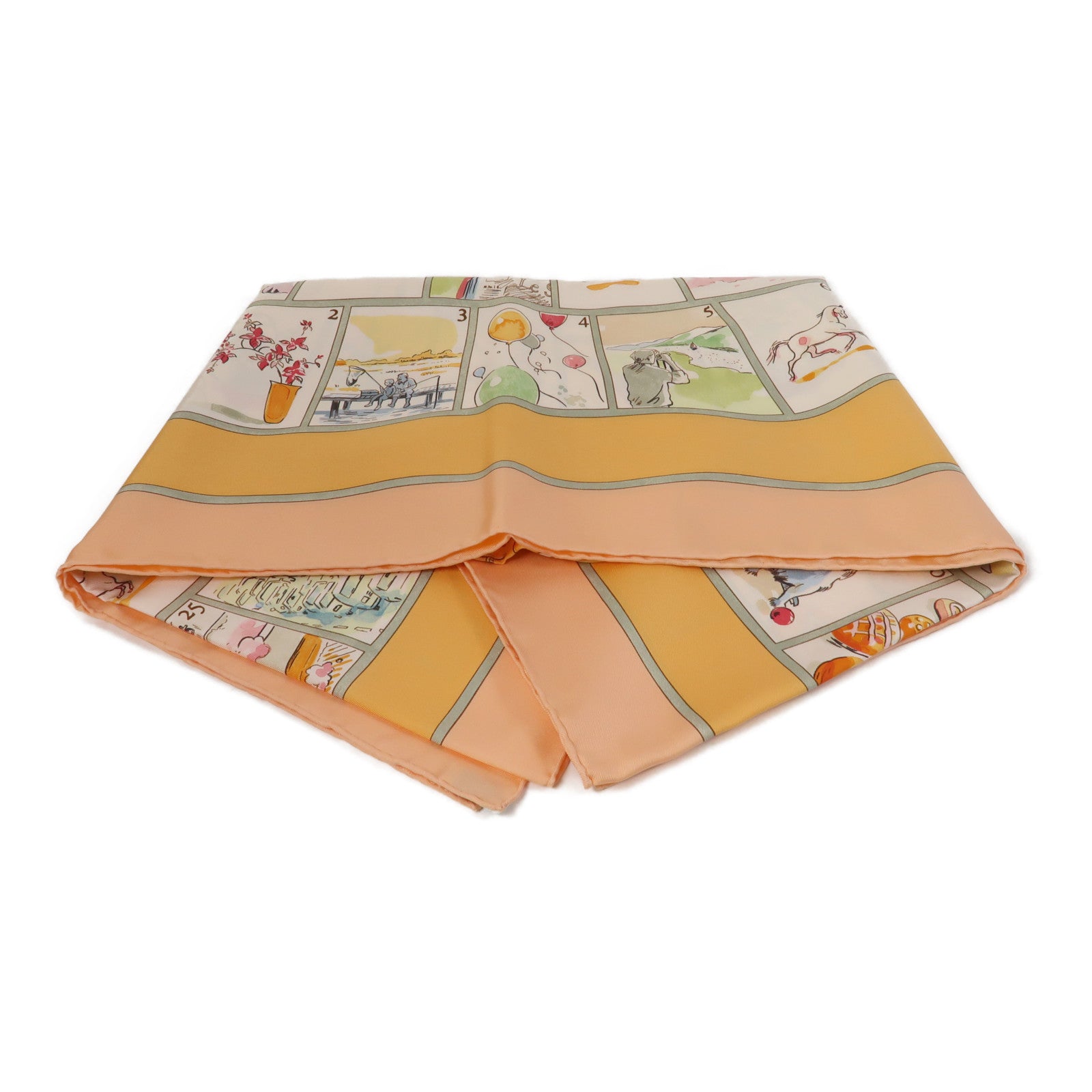 HERMES 絲質90x90 Scarf絲巾蜜桃色
