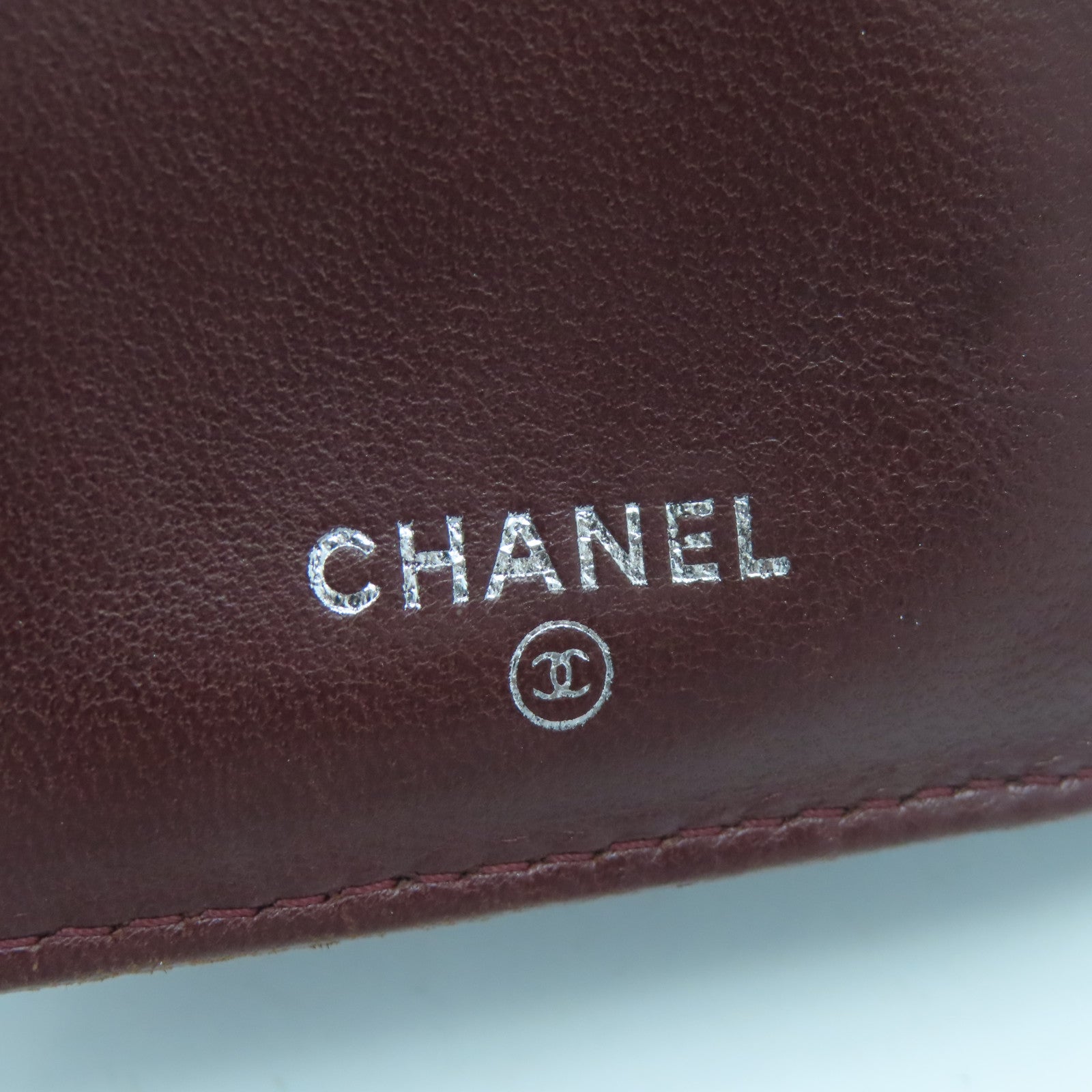 CHANEL rhombus sheepskin leather Long Wallet silver buckle long wallet black