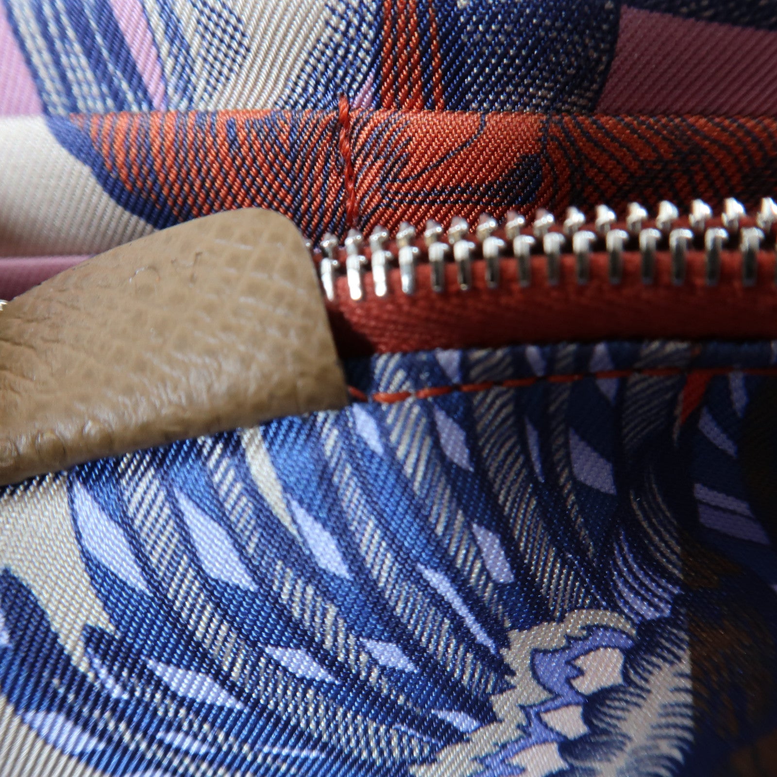 HERMES Epsom皮革Silk In Wallet銀扣長錢包Etoupe大象灰色