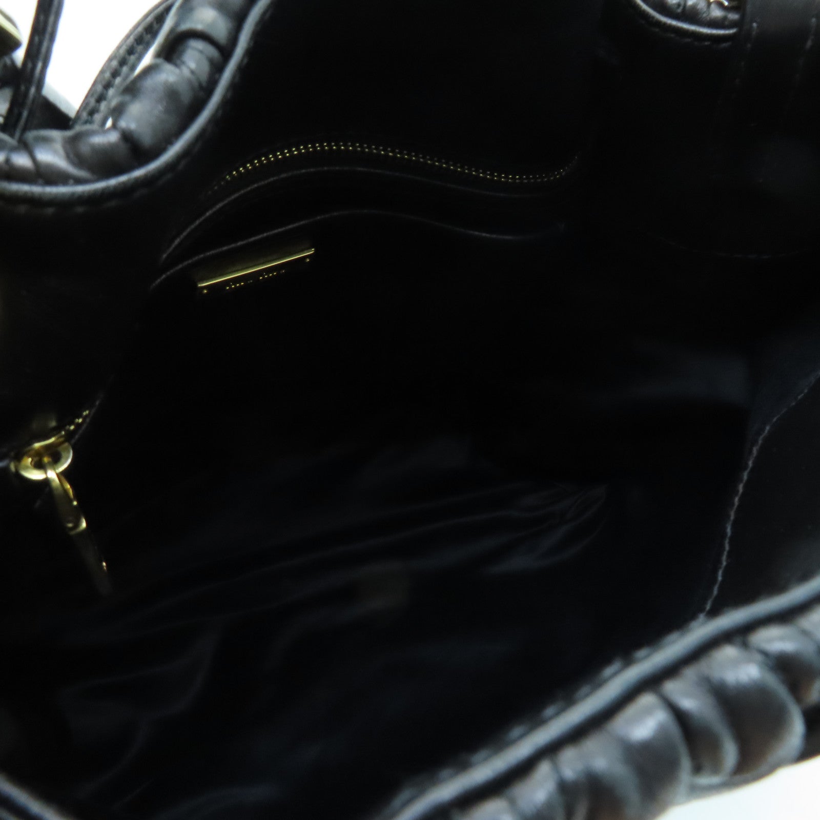 Miu Miu sheepskin leather 2way Shoulder Bag gold buckle handle shoulder bag black