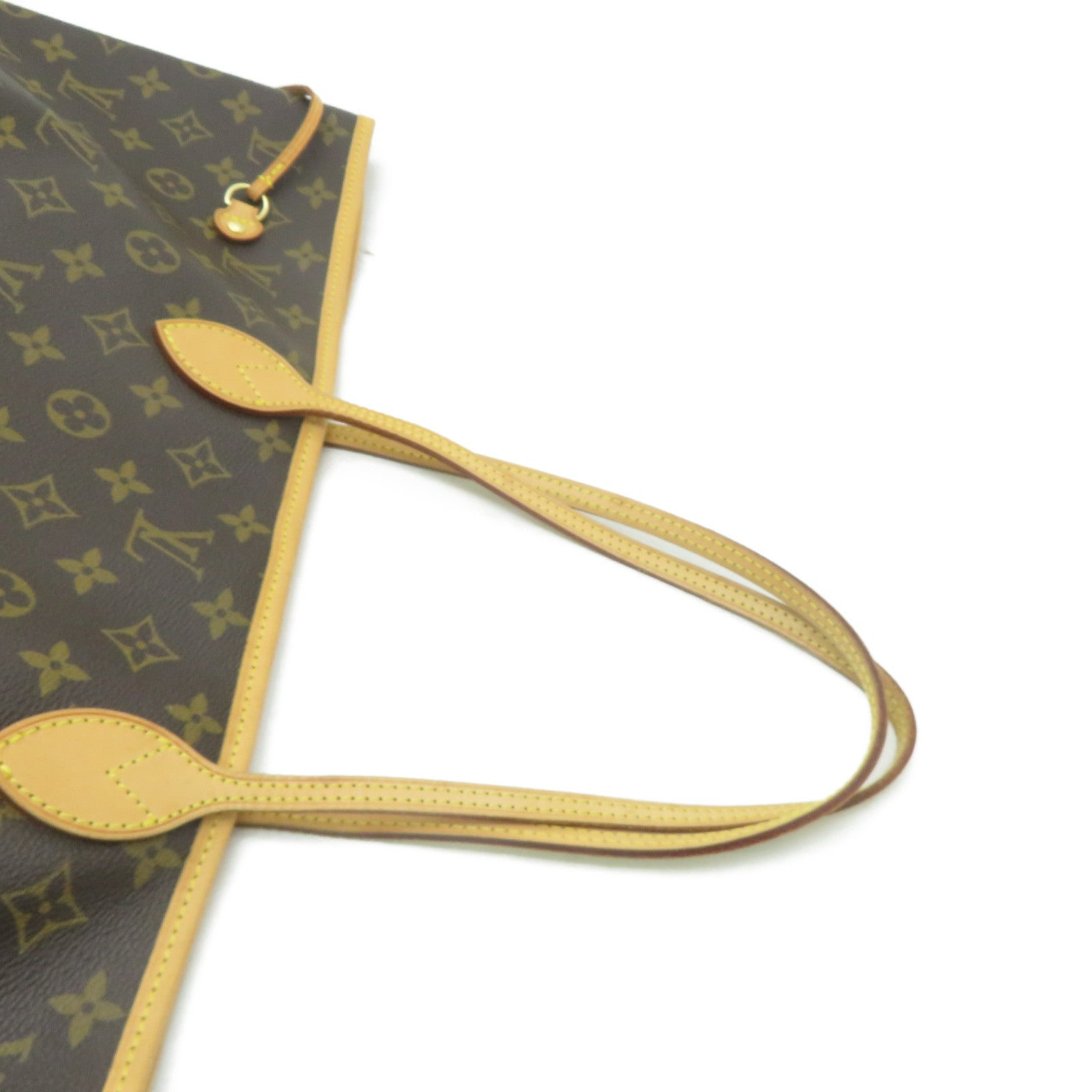 LOUIS VUITTON Monogram Neverfull GM金扣手挽袋啡色