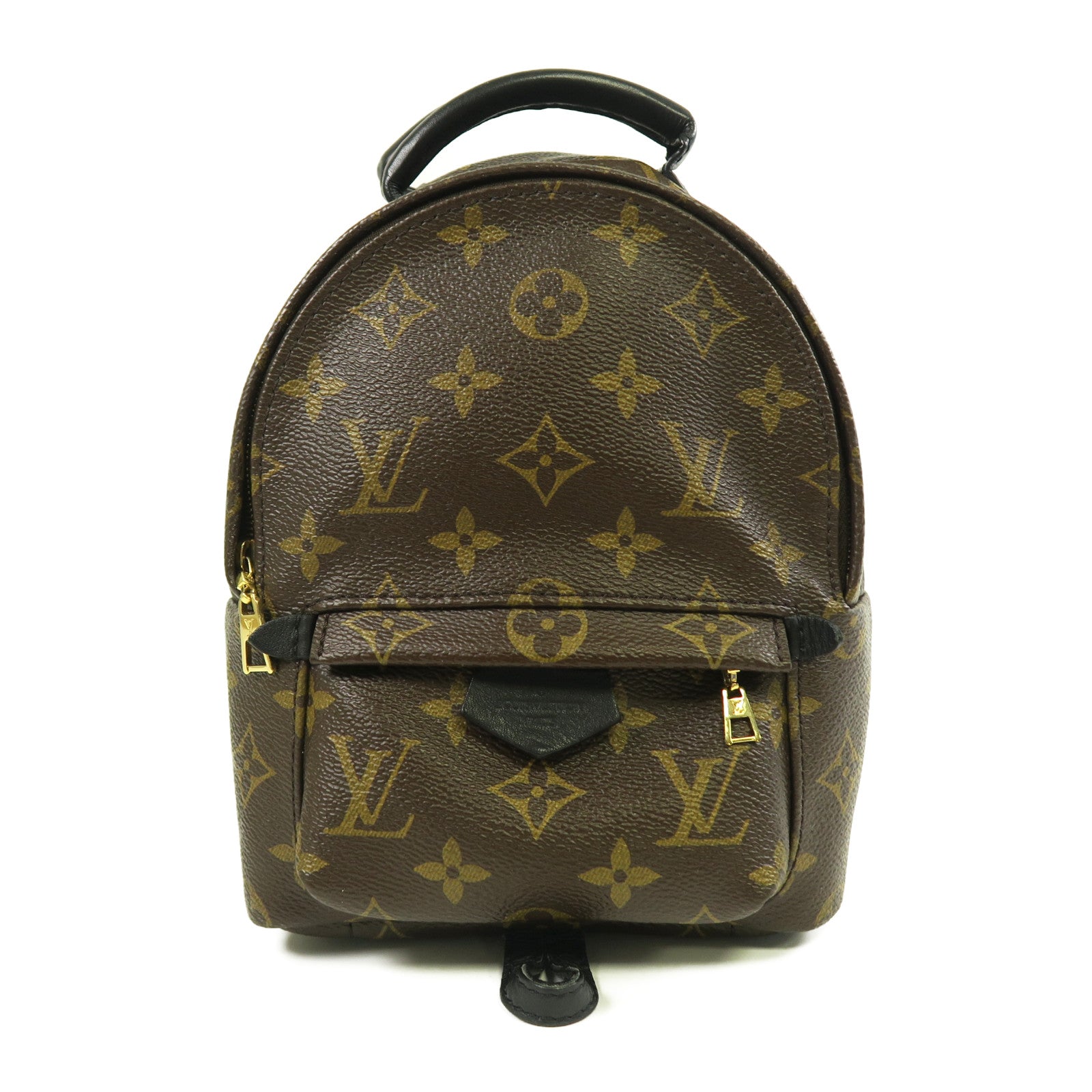 LOUIS VUITTON Monogram Macassar Palm Springs Mini金扣背包啡色