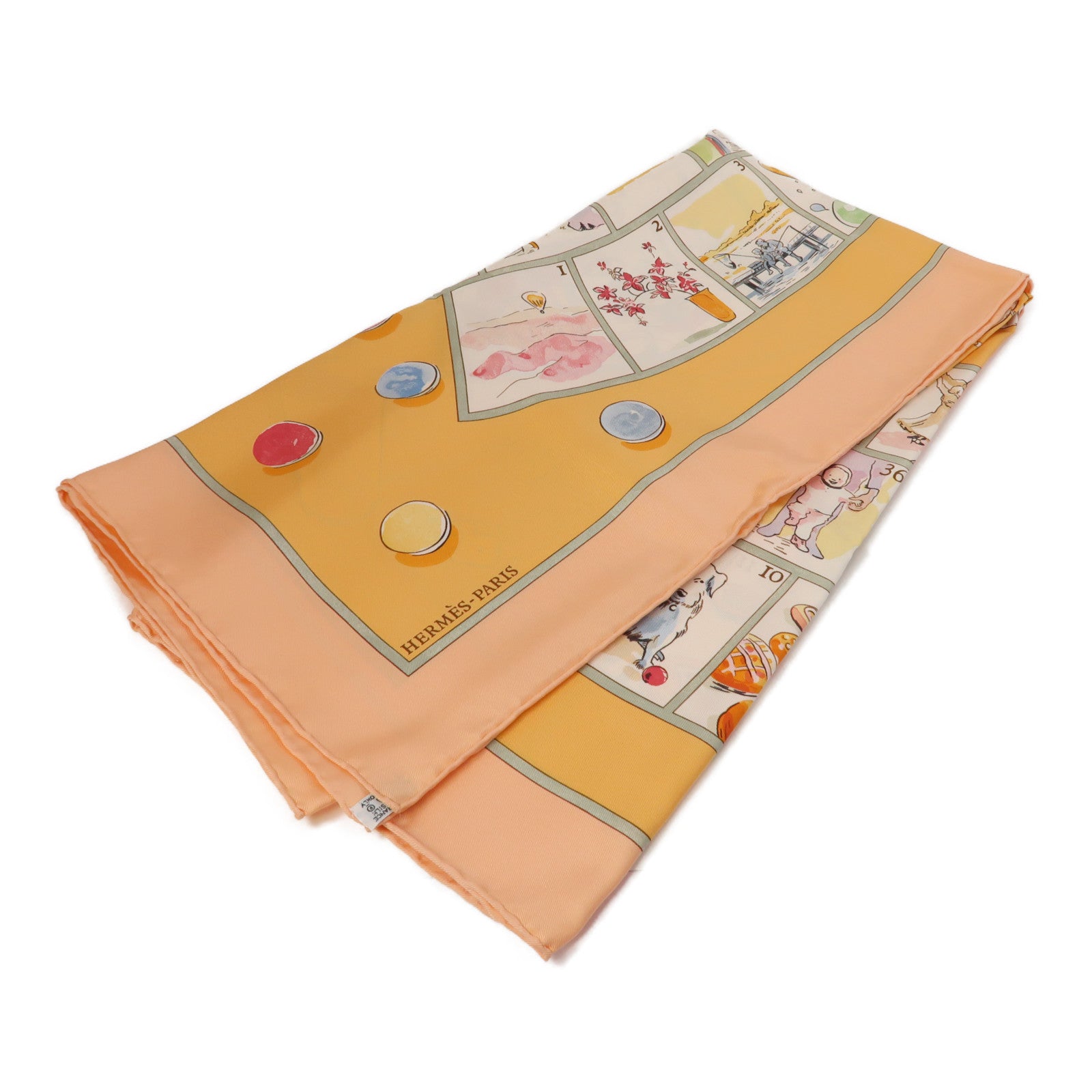 HERMES 絲質90x90 Scarf絲巾蜜桃色