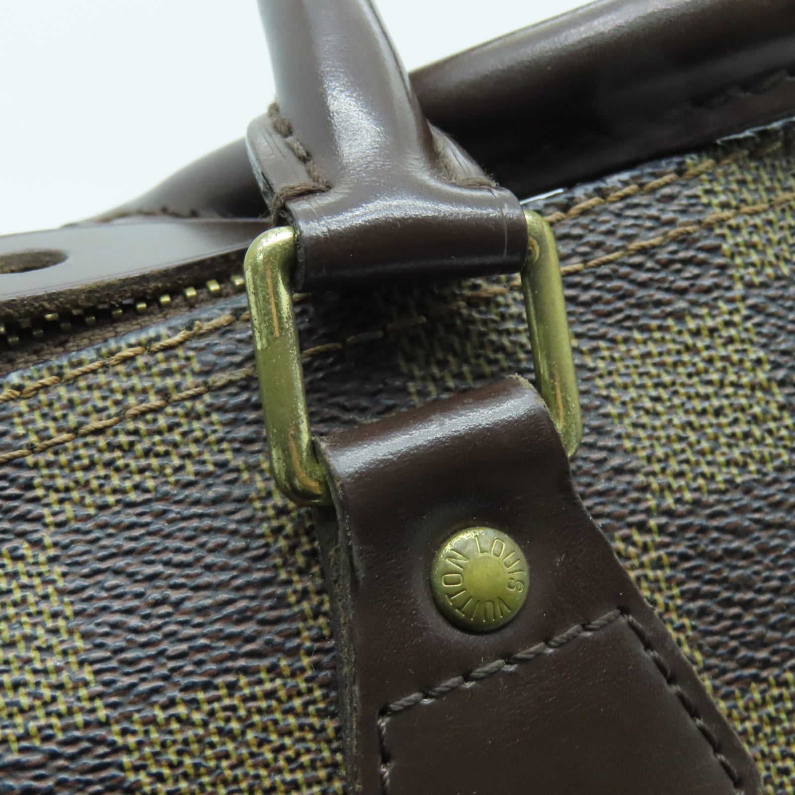 LOUIS VUITTON Damier Speedy 30金扣手挽袋啡色
