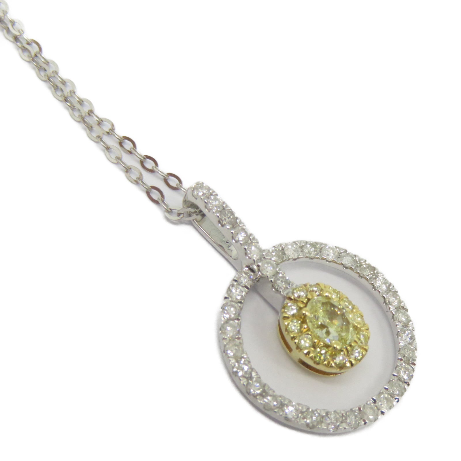 JEWELRY 18K黃金/白金Diamond Necklace 0.2ct/0.38ct鑽石項鍊