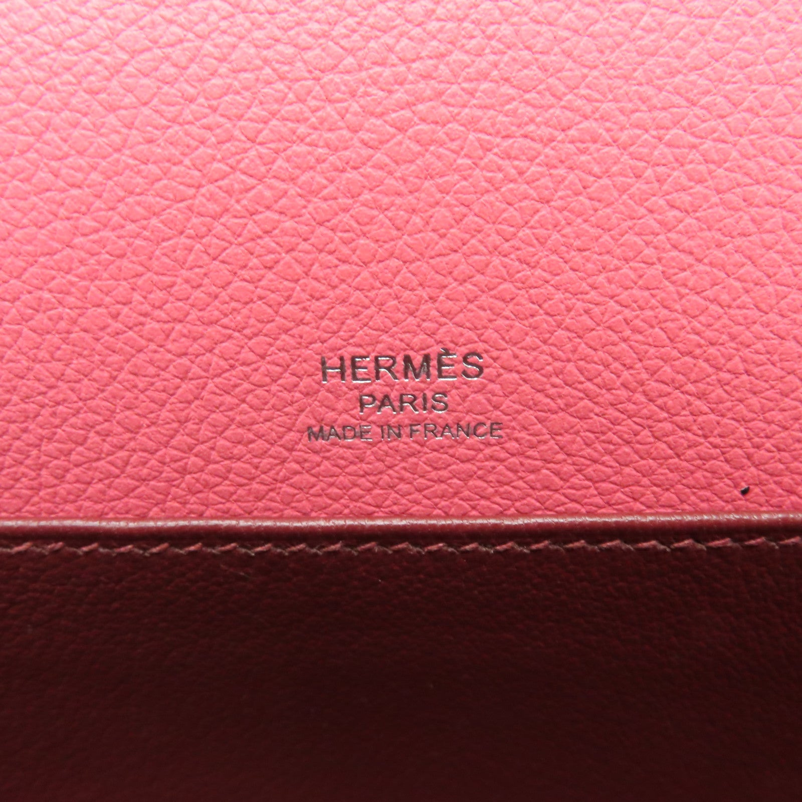 HERMES Evercolor皮革Mini Roulis銀扣肩背袋Rose Azalee/ Rouge H粉紅色