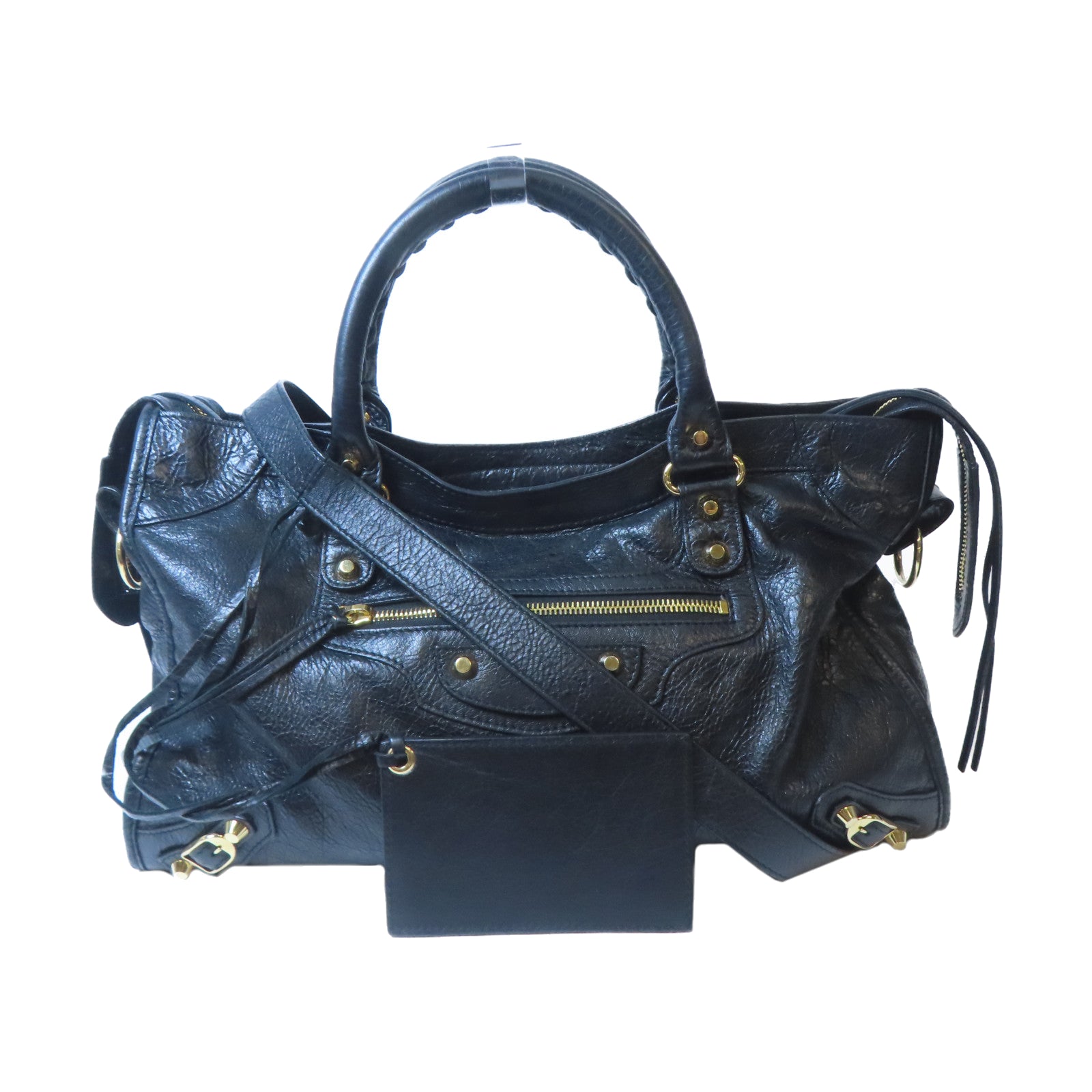 BALENCIAGA 羊皮皮革Classic City金扣手挽肩背兩用袋黑色