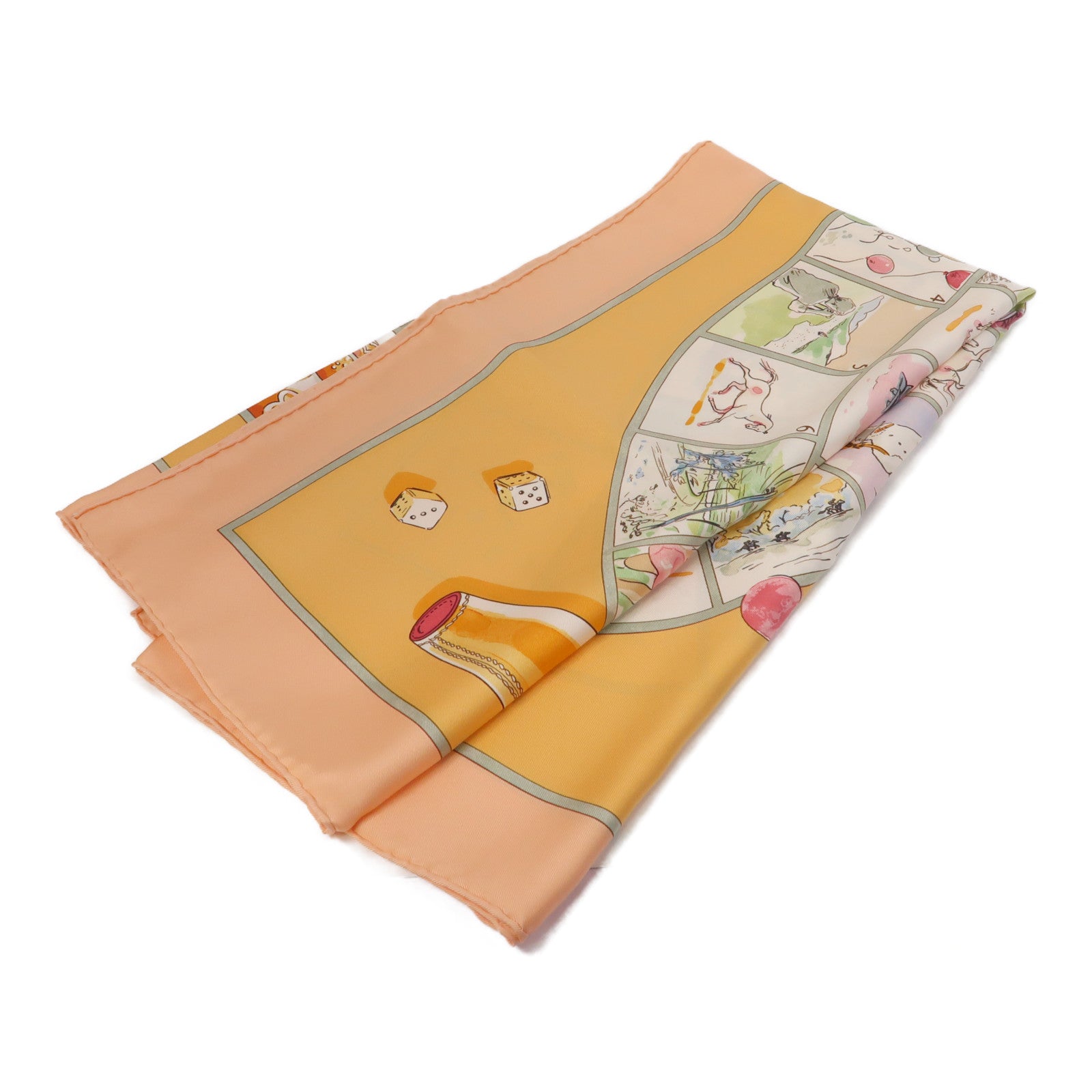 HERMES 絲質90x90 Scarf絲巾蜜桃色