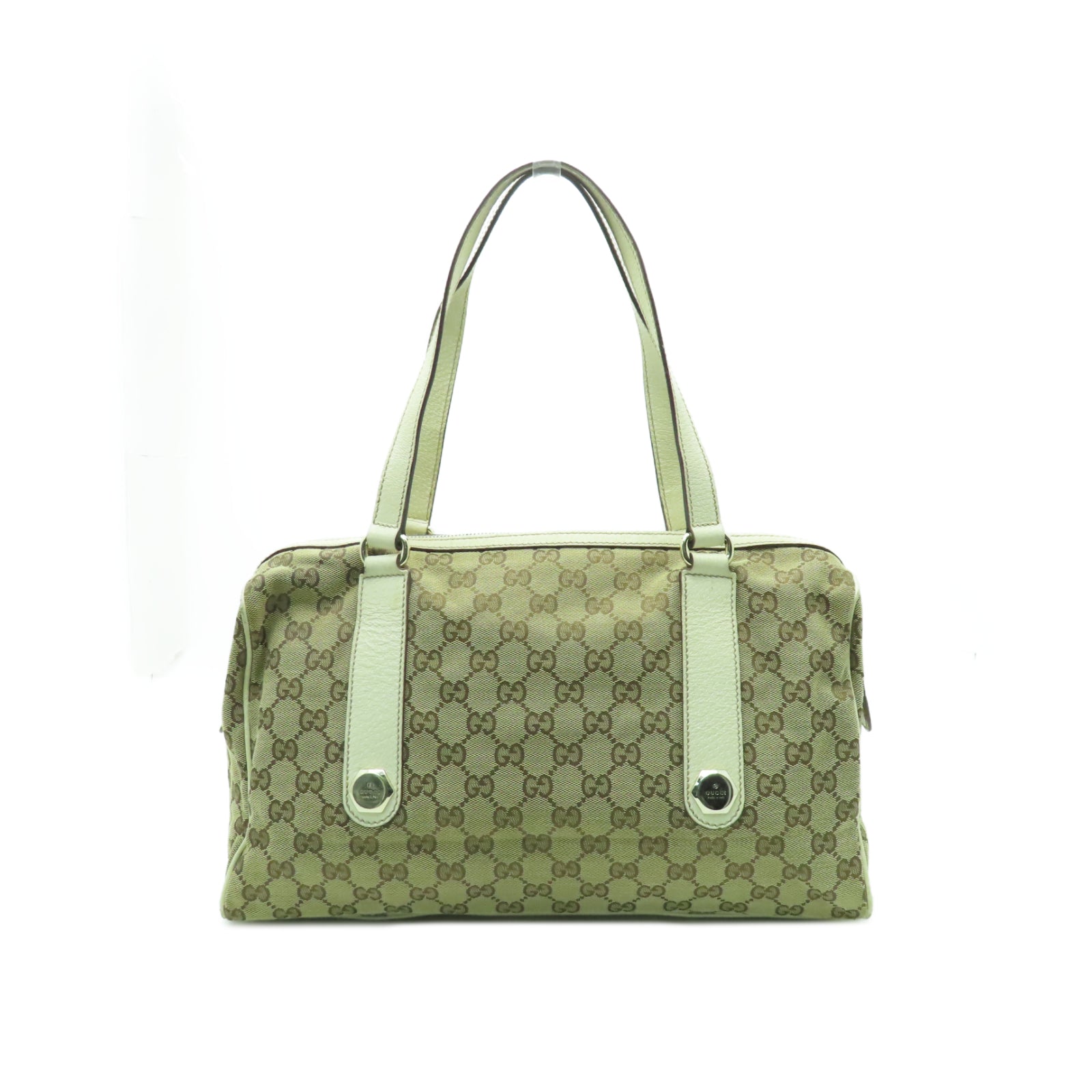 GUCCI 帆布Shoulder Bag金扣肩背袋啡色/白色