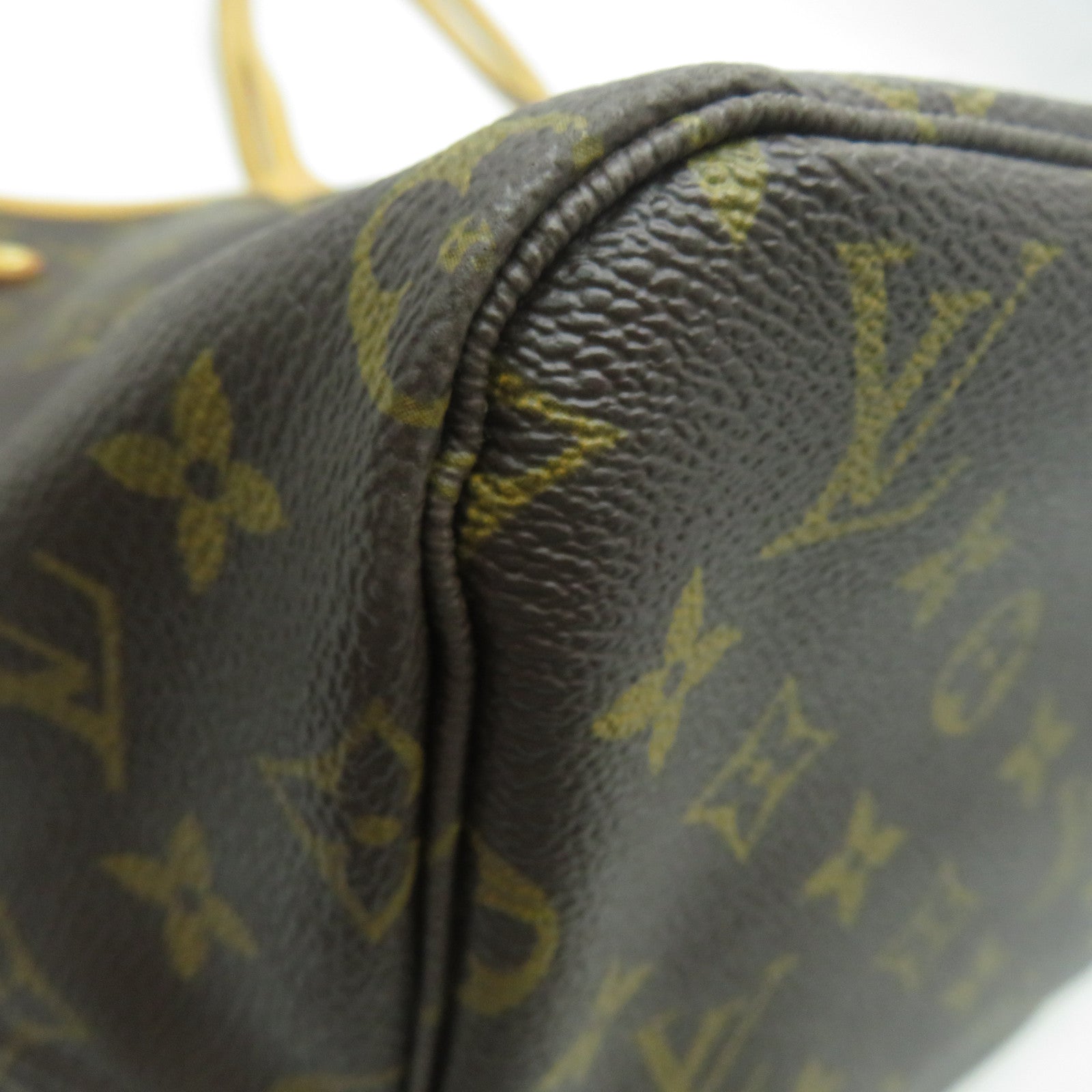 LOUIS VUITTON Monogram Neverfull GM金扣手挽袋啡色