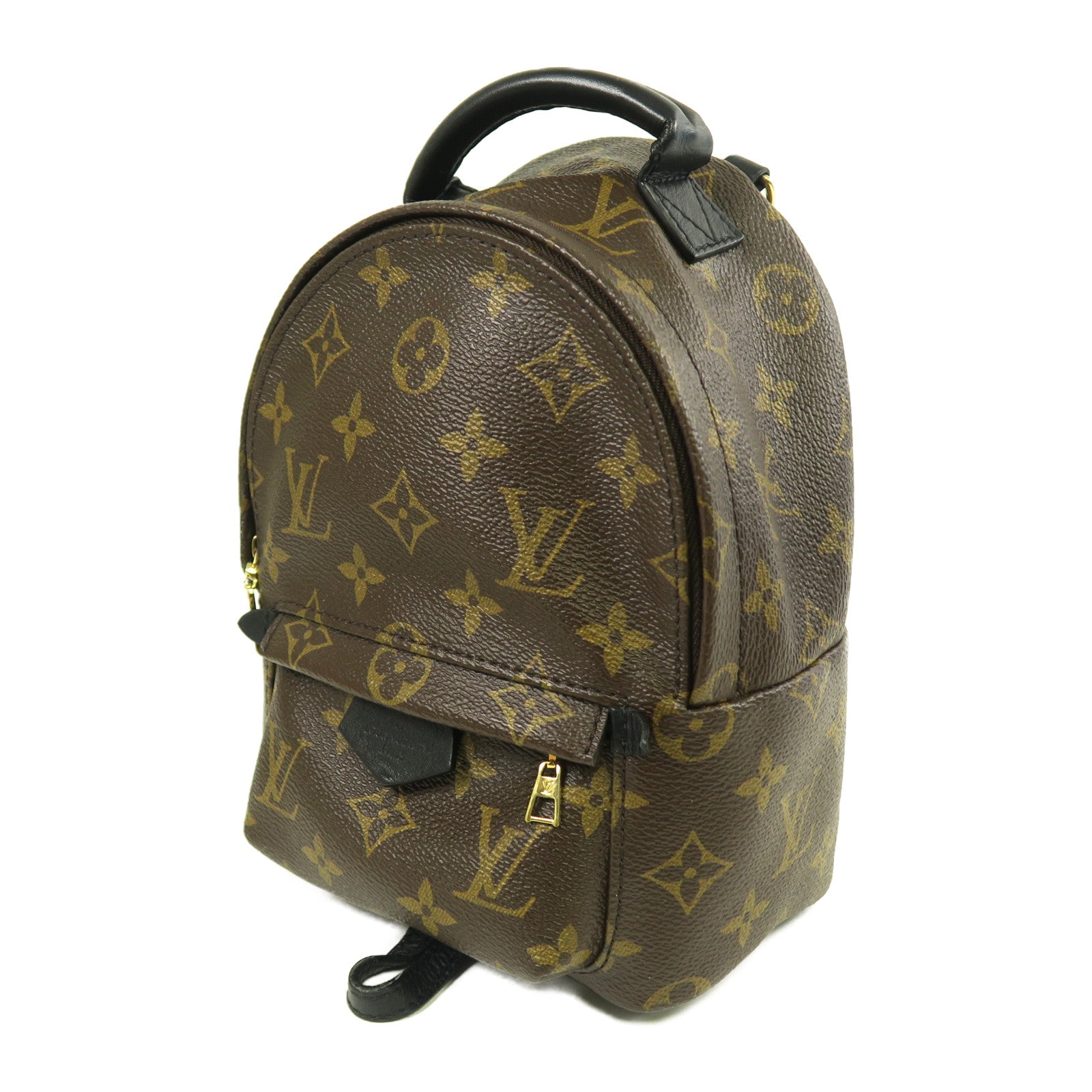 LOUIS VUITTON Monogram Macassar Palm Springs Mini金扣背包啡色