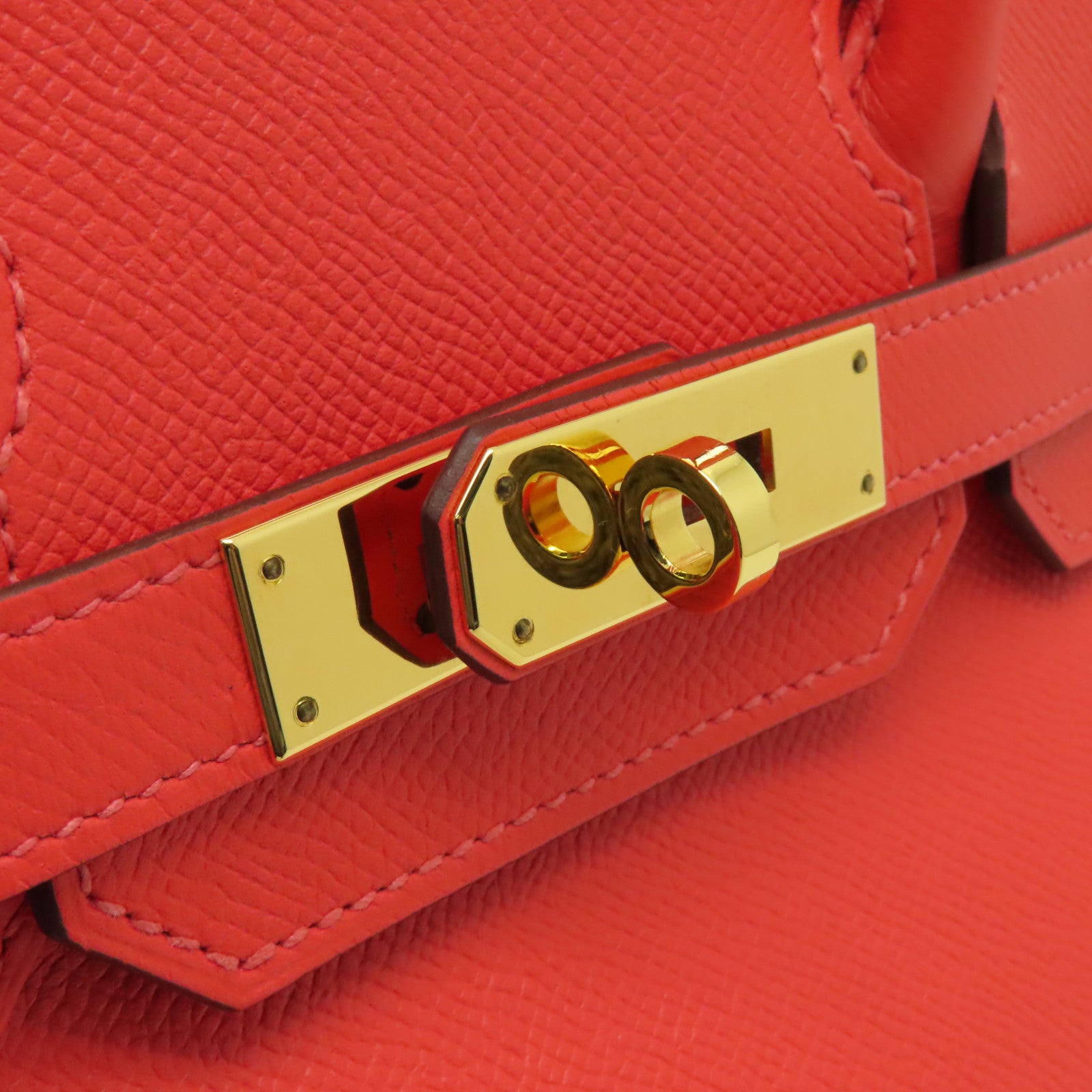 HERMES Epsom皮革Birkin 30金扣手挽袋橙色