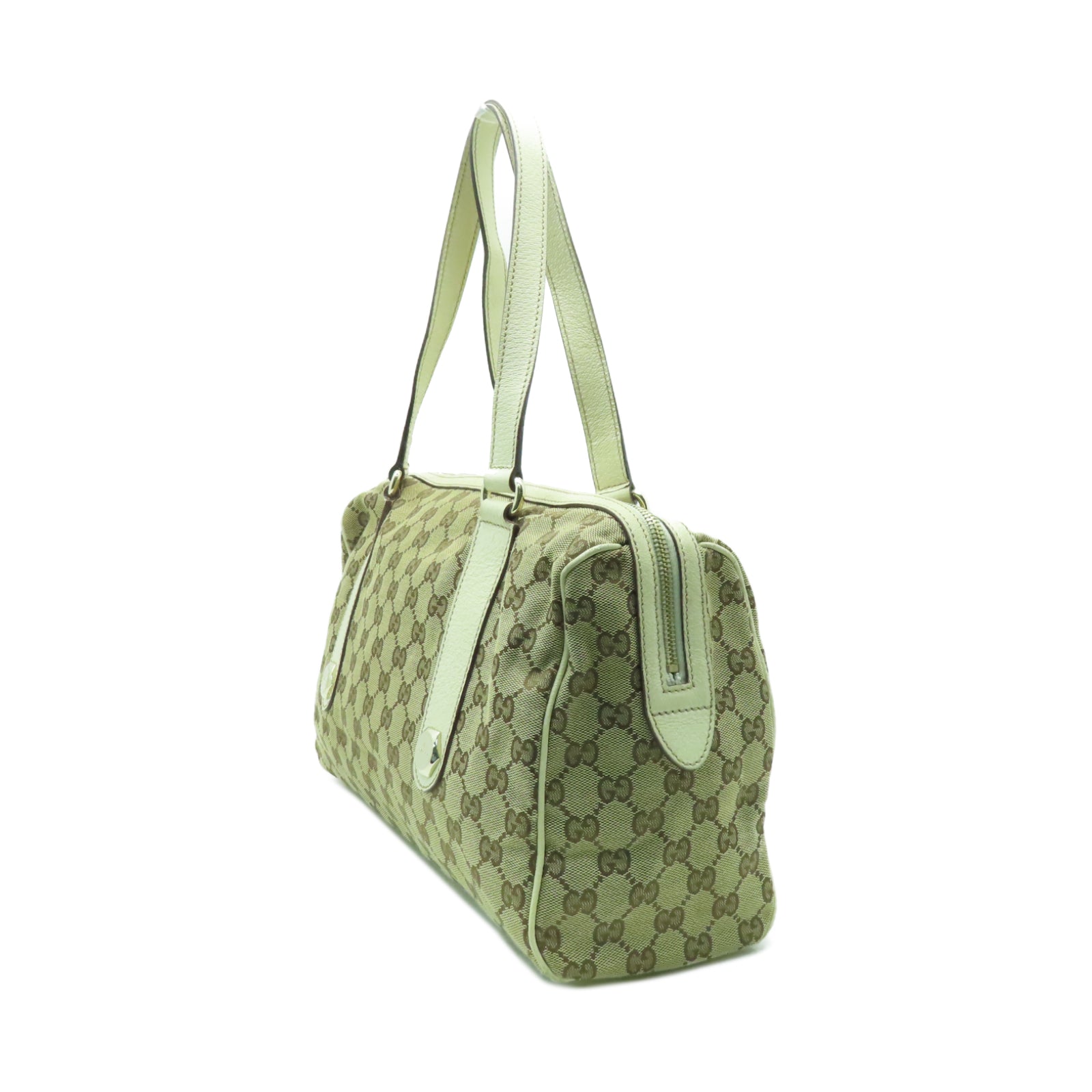 GUCCI 帆布Shoulder Bag金扣肩背袋啡色/白色
