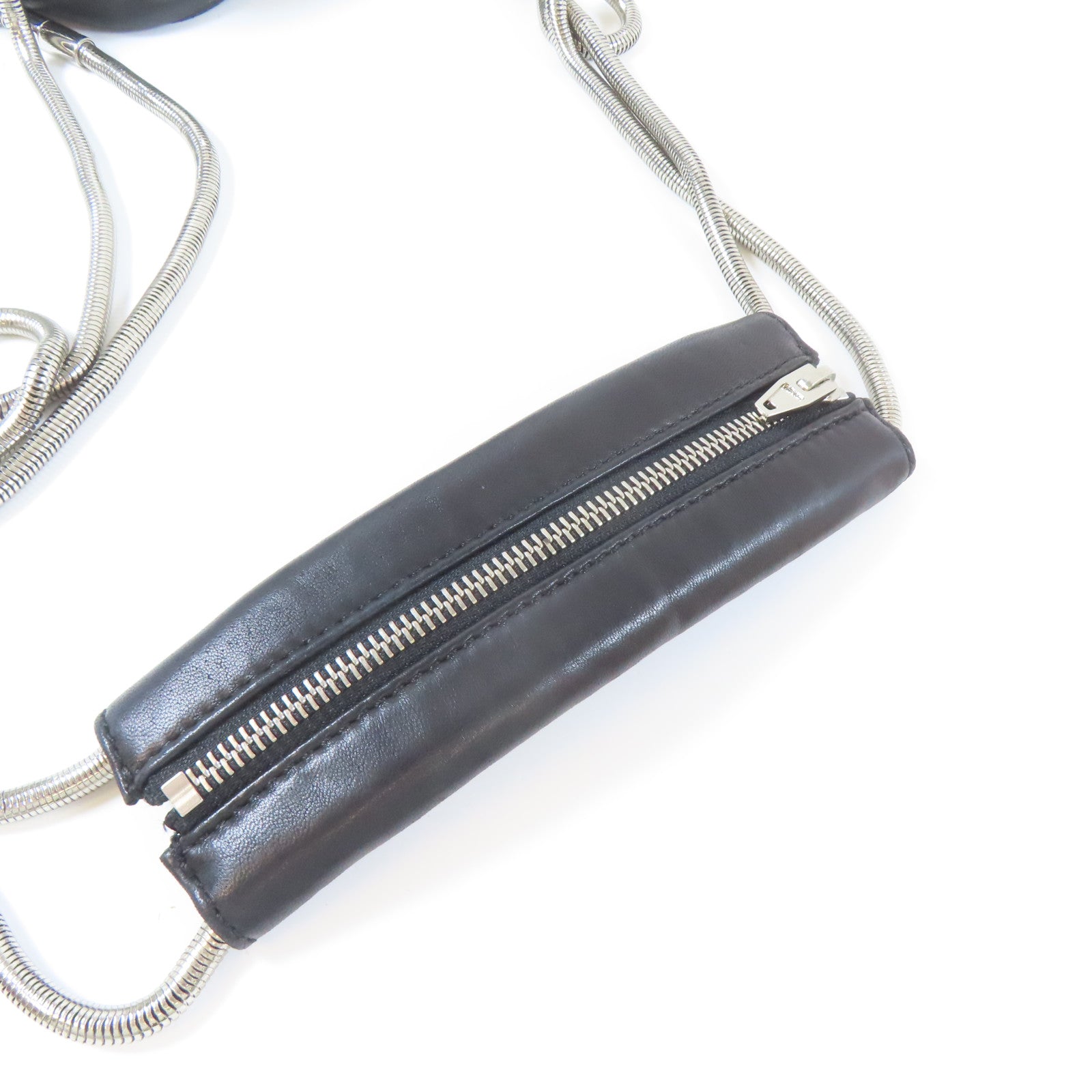 Alexander Wang 羊皮皮革Shoulder Bag銀扣肩背袋黑色