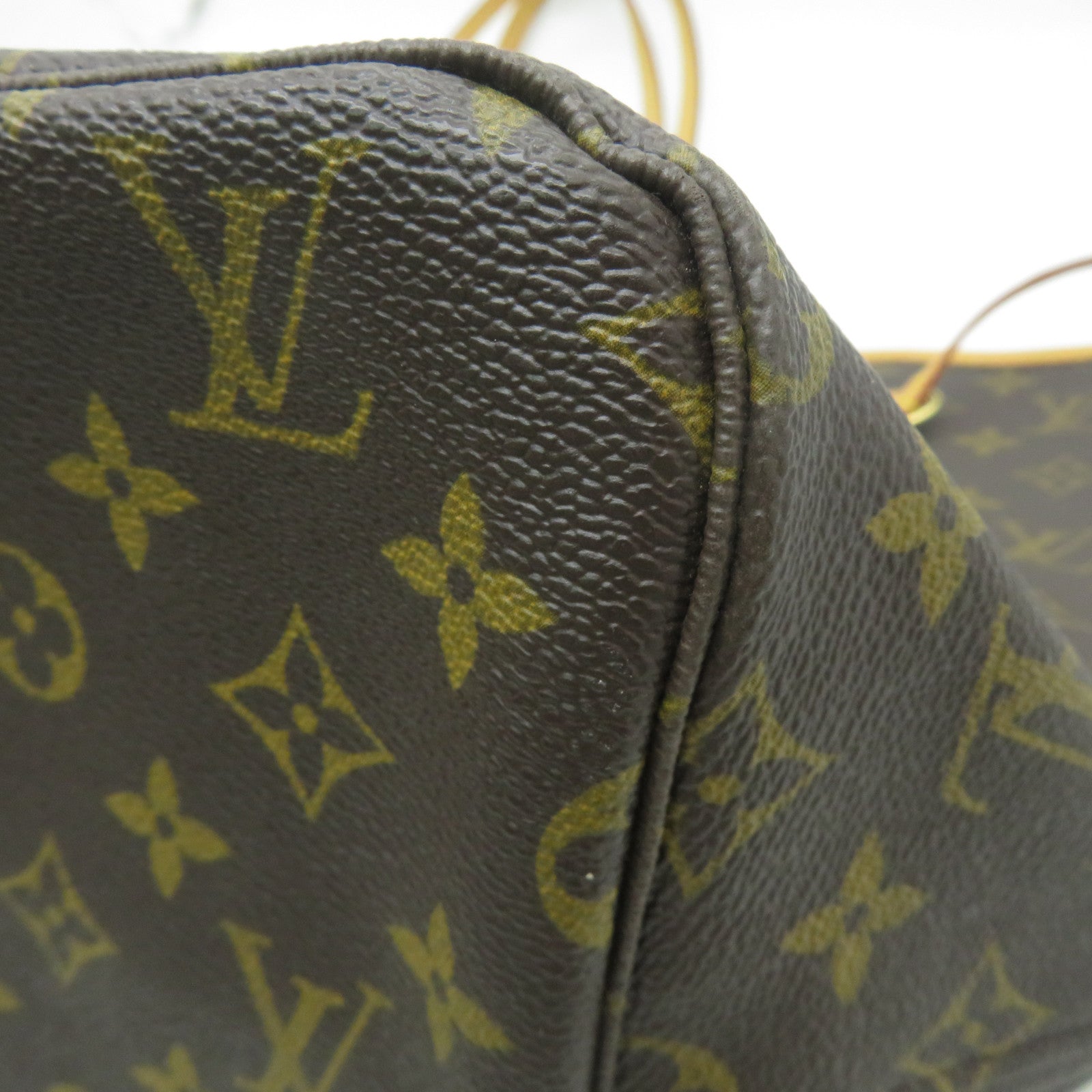 LOUIS VUITTON Monogram Neverfull GM金扣手挽袋啡色