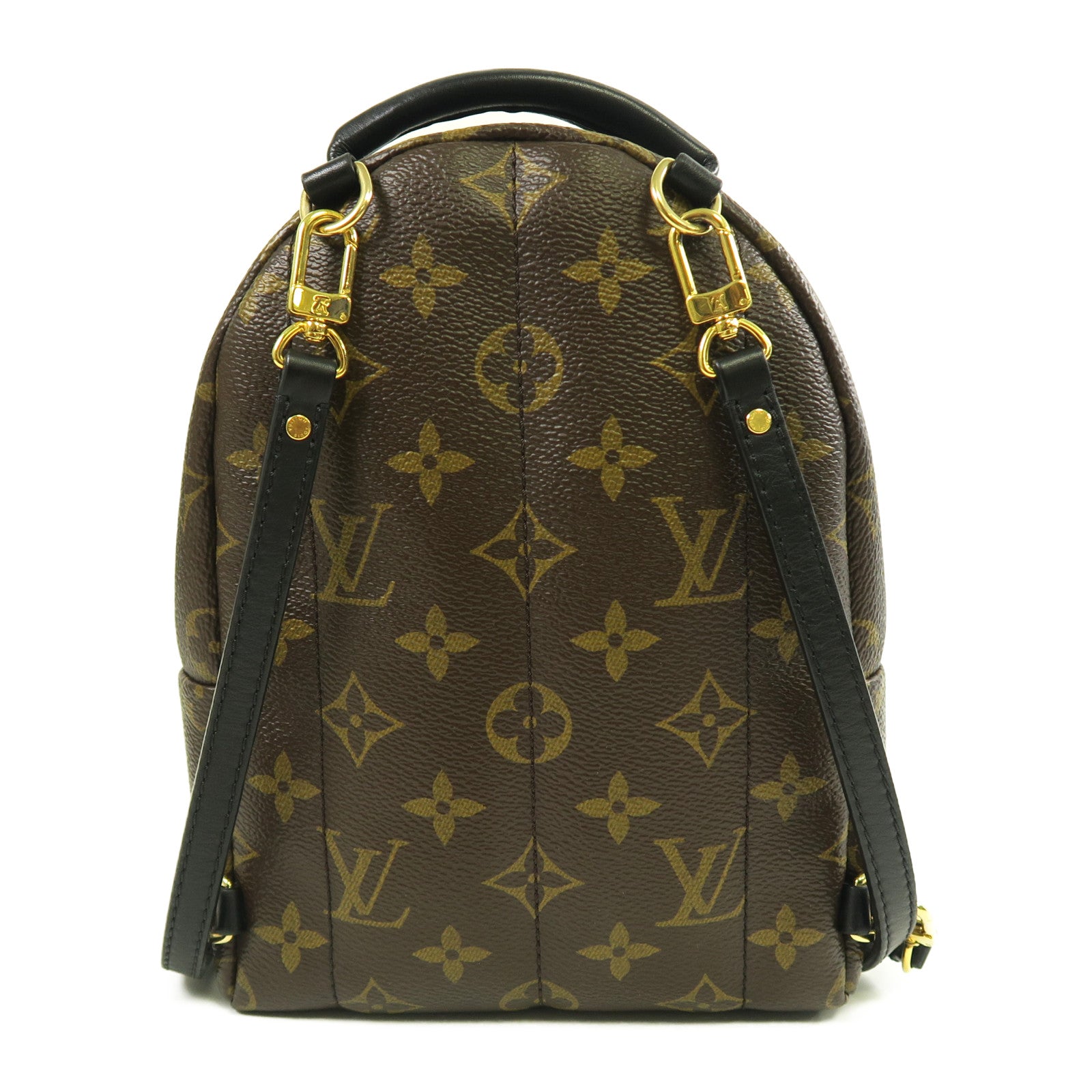 LOUIS VUITTON Monogram Macassar Palm Springs Mini金扣背包啡色