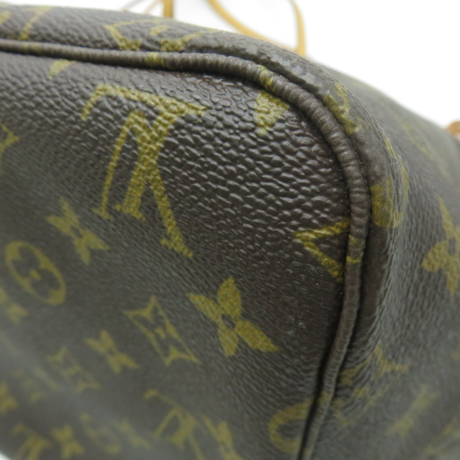 LOUIS VUITTON Monogram Neverfull GM金扣手挽袋啡色