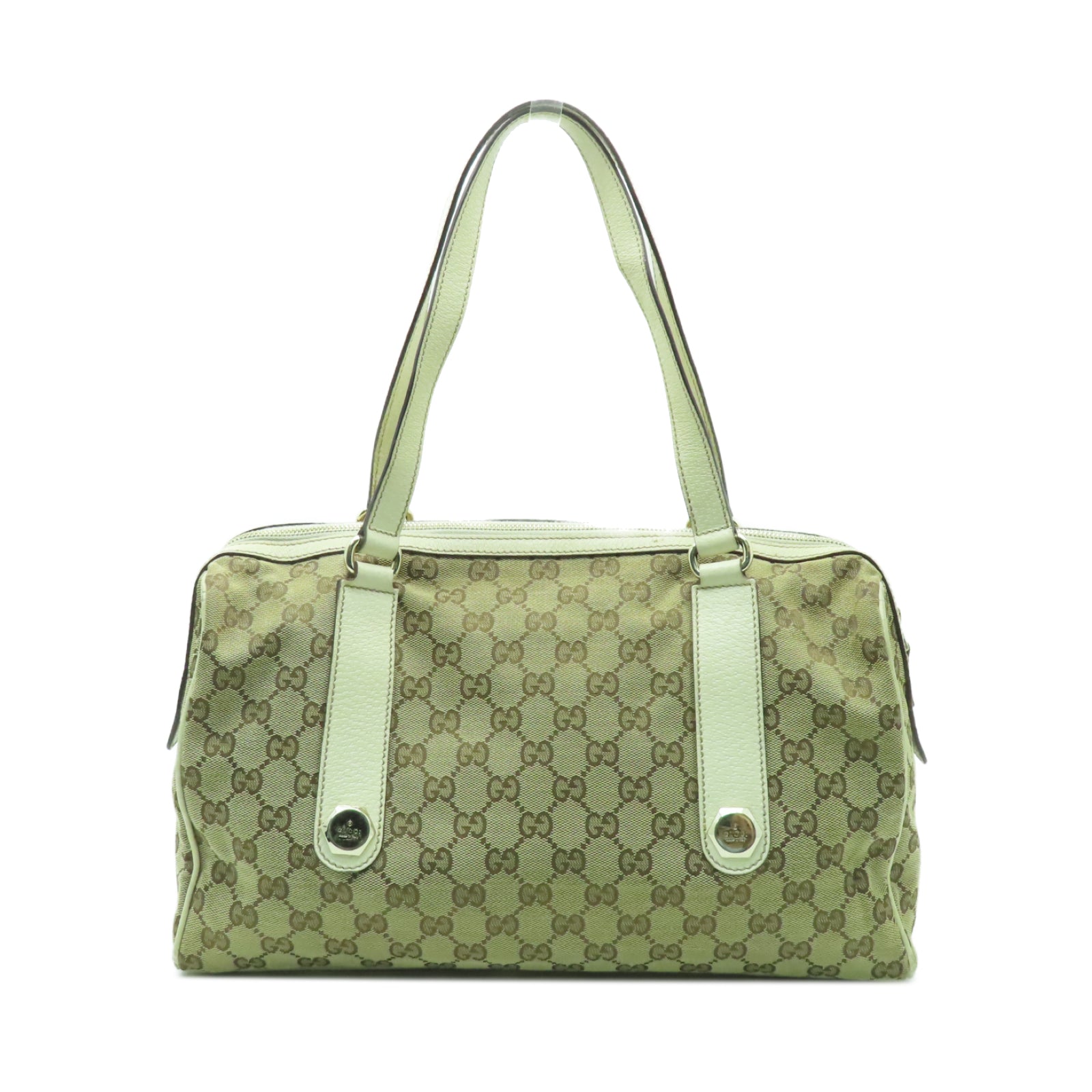 GUCCI 帆布Shoulder Bag金扣肩背袋啡色/白色