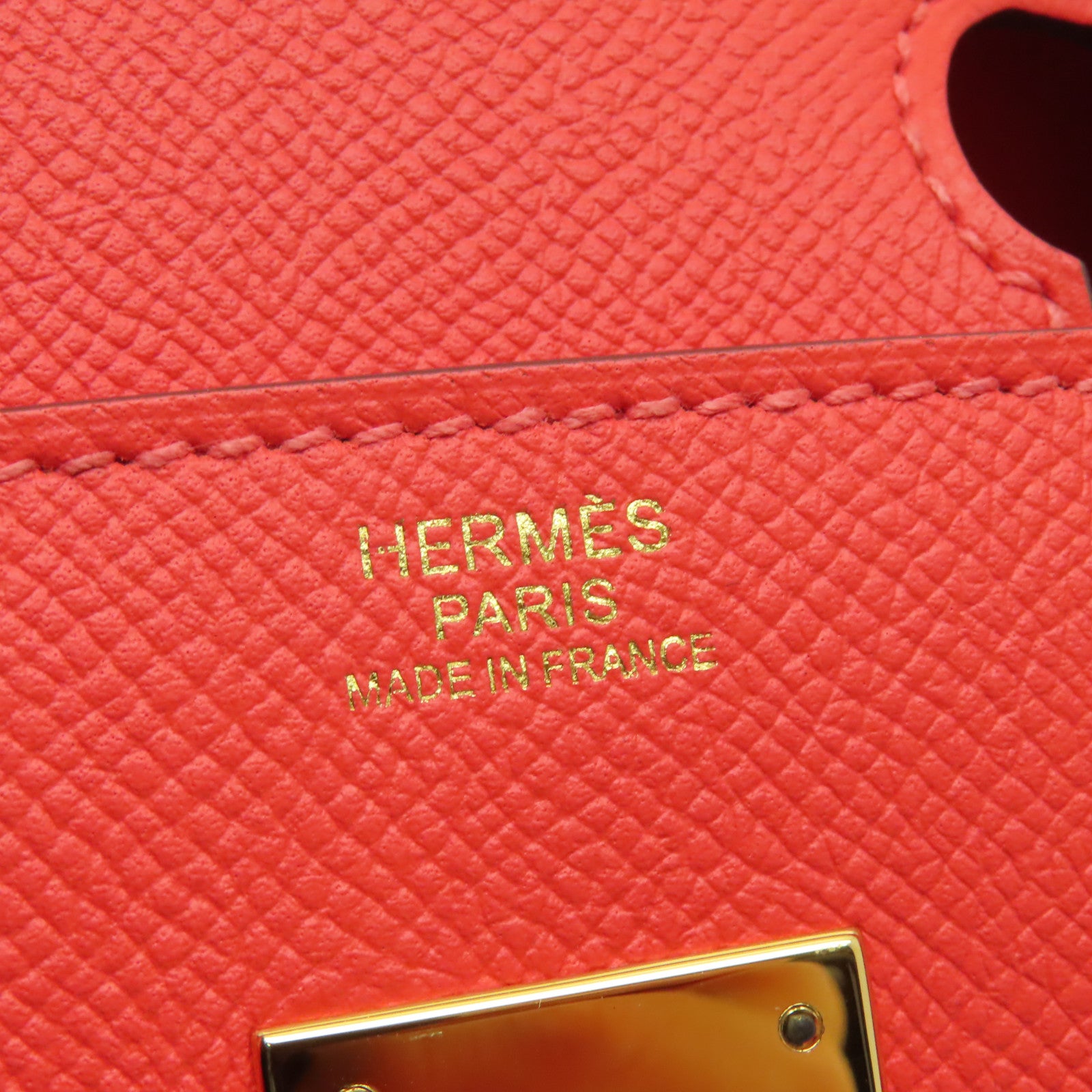 HERMES Epsom皮革Birkin 30金扣手挽袋橙色