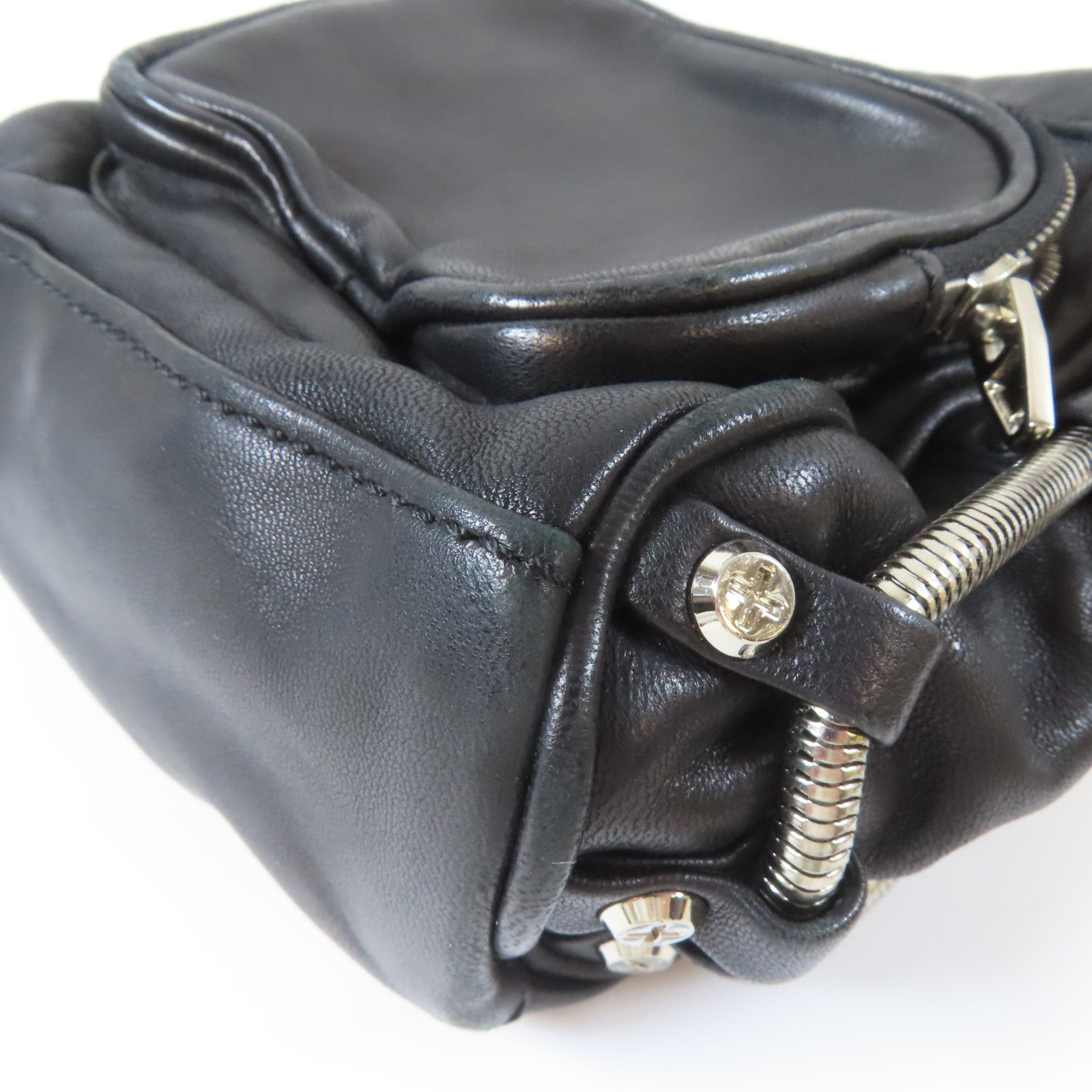 Alexander Wang 羊皮皮革Shoulder Bag銀扣肩背袋黑色