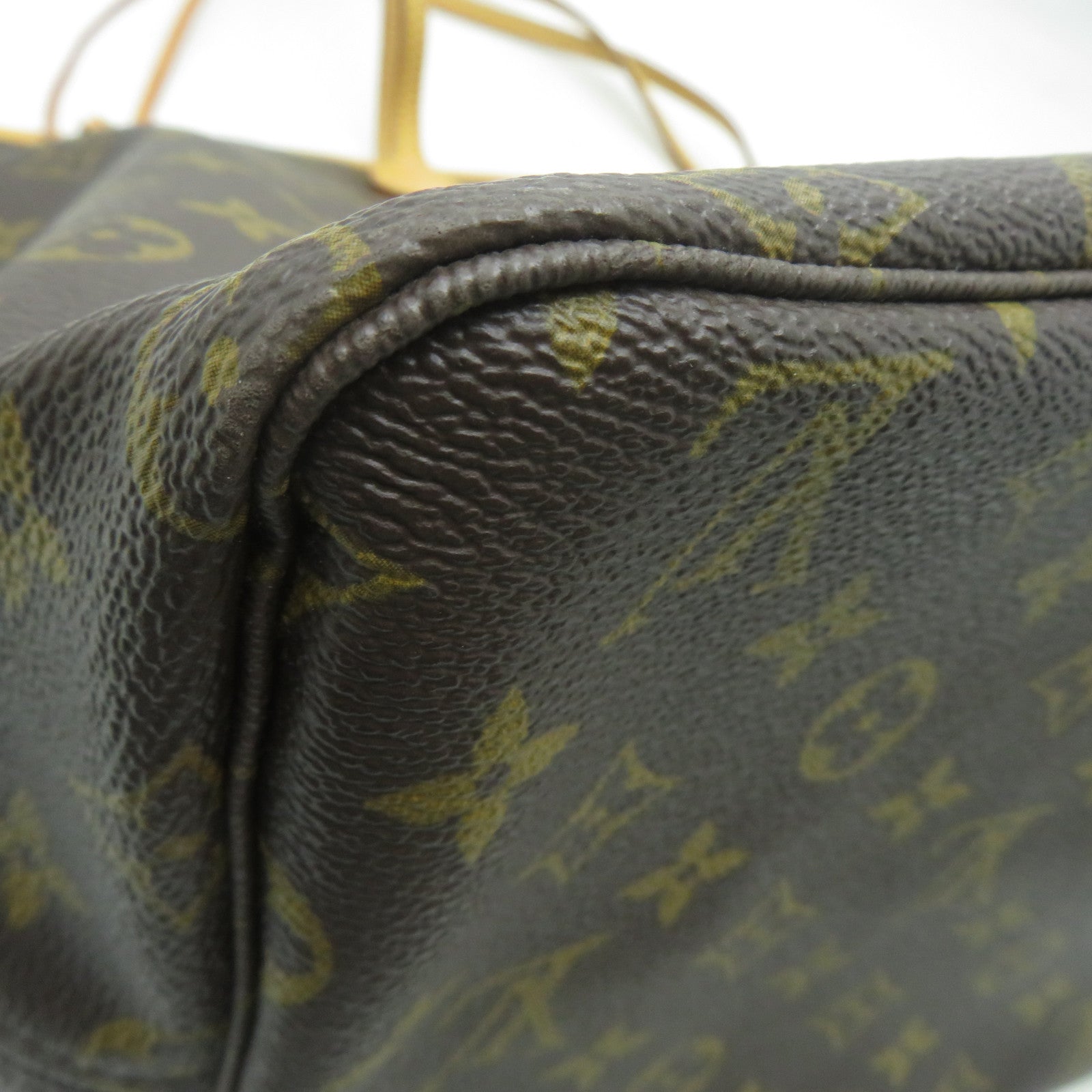 LOUIS VUITTON Monogram Neverfull GM金扣手挽袋啡色