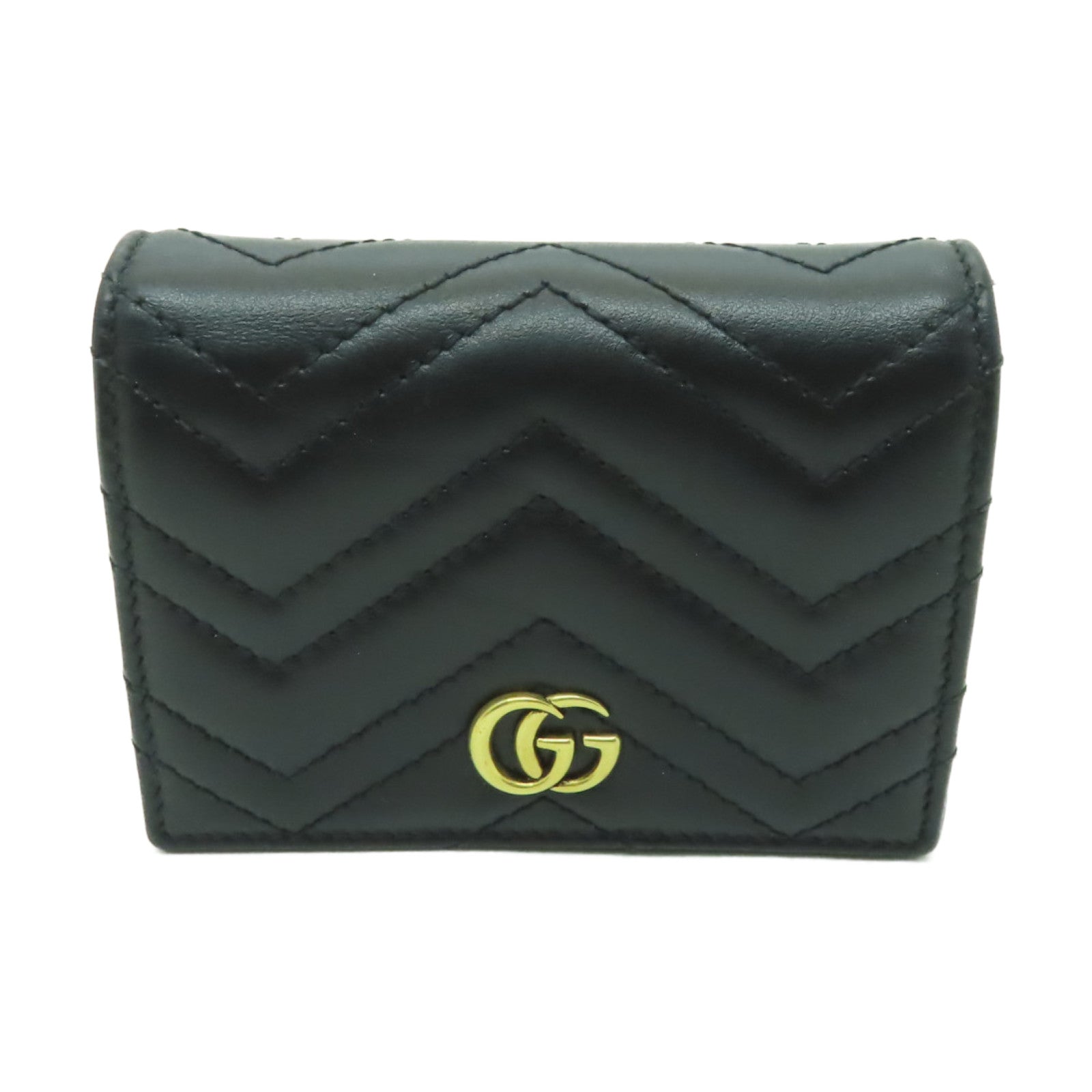 GUCCI 牛皮皮革Wallet金扣錢包黑色