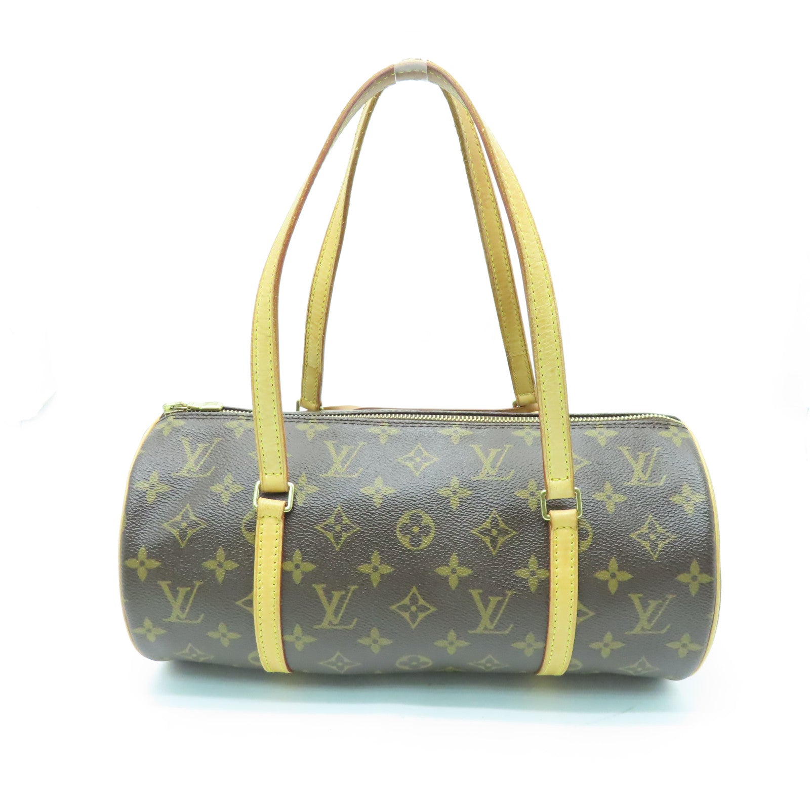 LOUIS VUITTON Monogram Papillon GM金扣肩背袋棕色