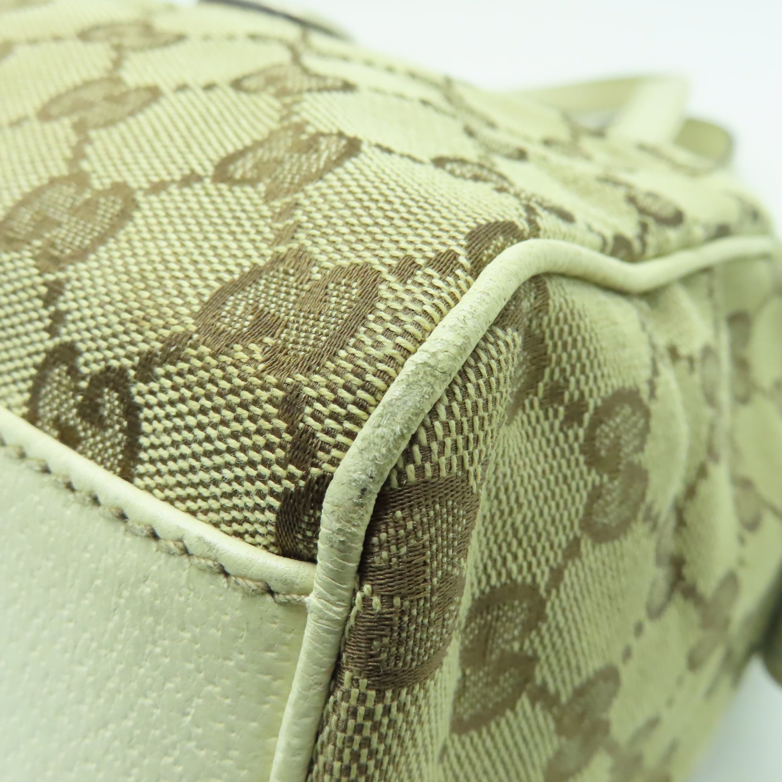 GUCCI 帆布Shoulder Bag金扣肩背袋啡色/白色