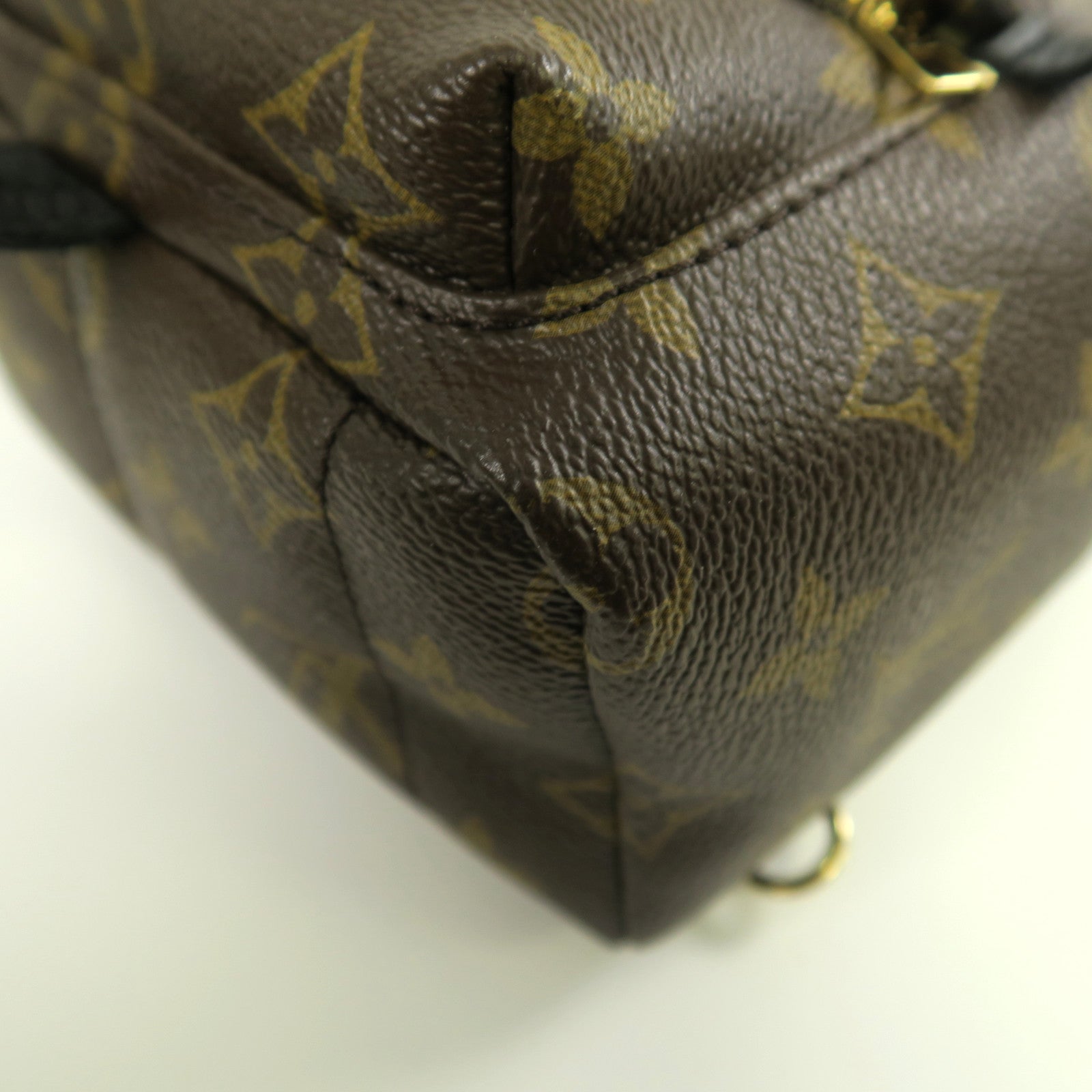LOUIS VUITTON Monogram Macassar Palm Springs Mini金扣背包啡色