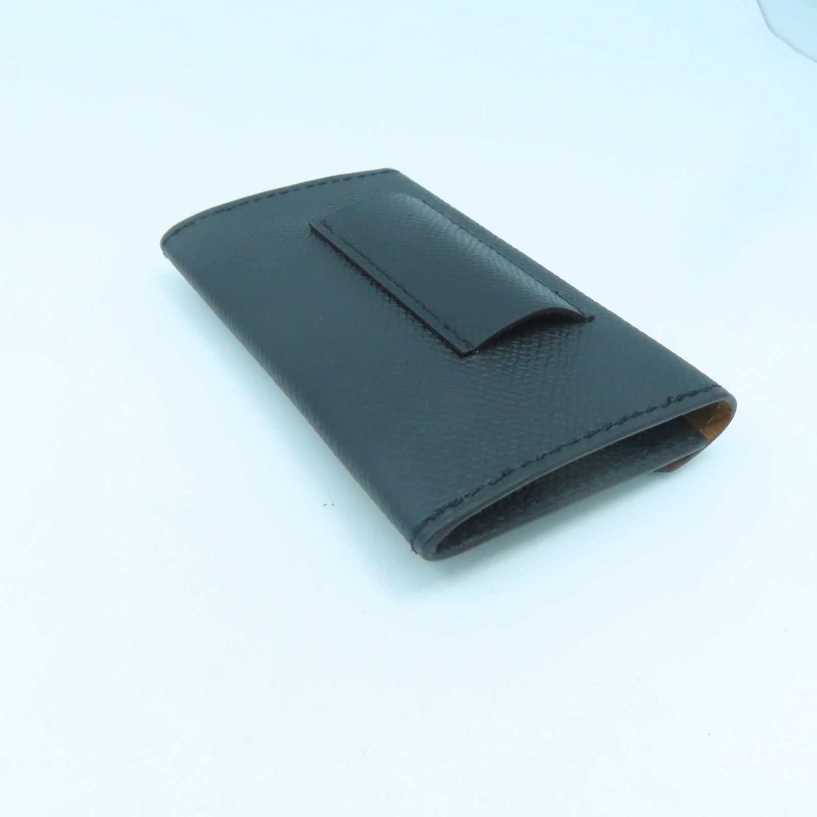 HERMES Epsom Leather Kelly Pocket 18 Belt Gold Buckle Belt Black