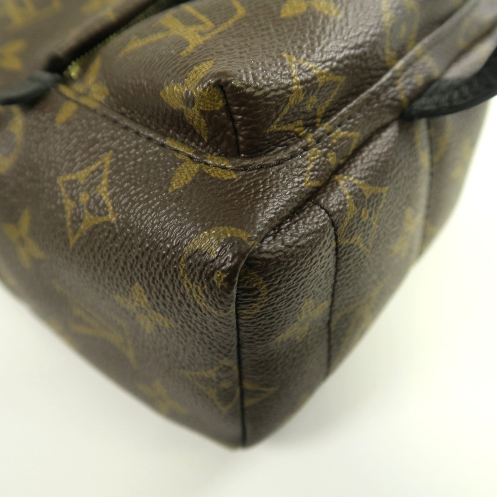LOUIS VUITTON Monogram Macassar Palm Springs Mini金扣背包啡色