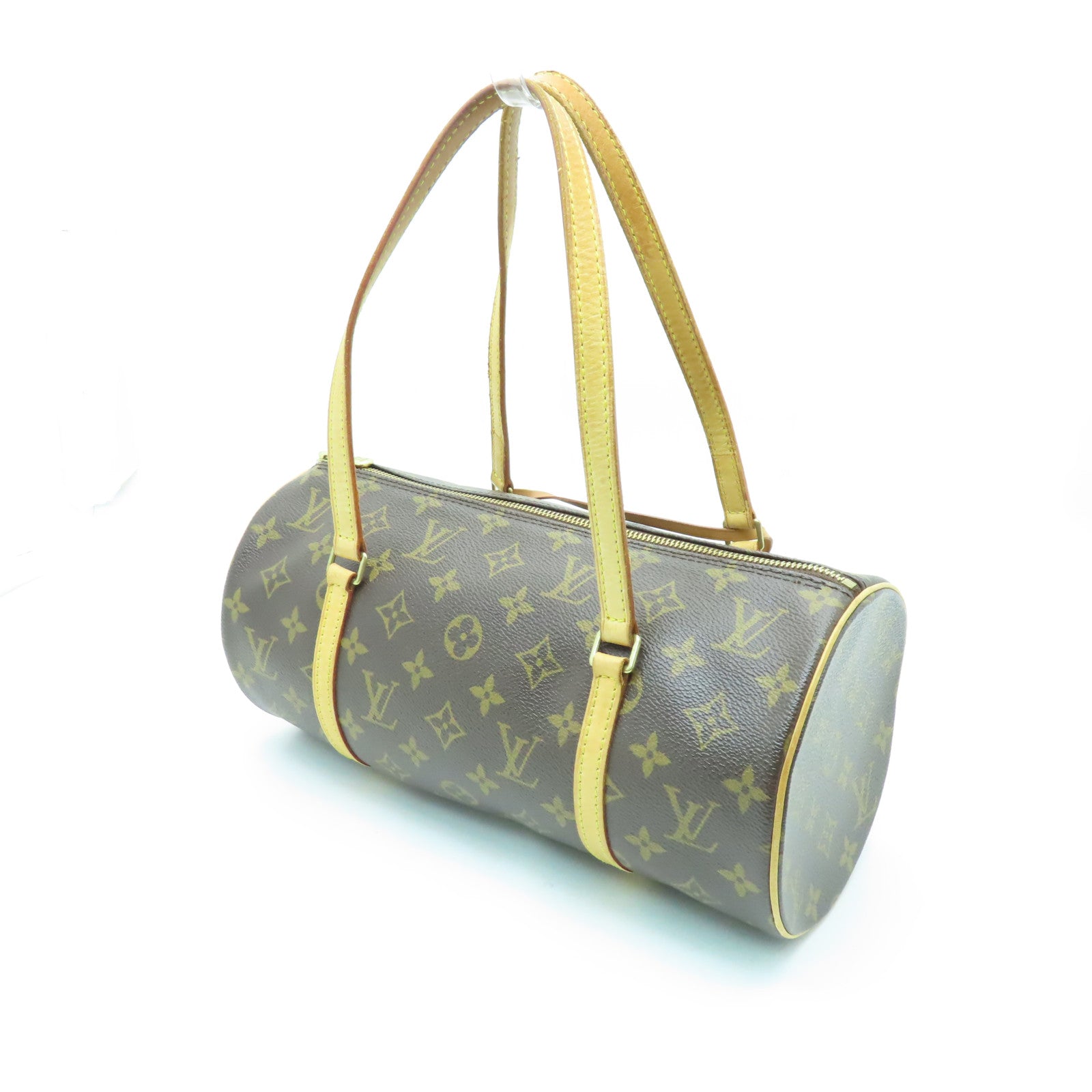 LOUIS VUITTON Monogram Papillon GM金扣肩背袋棕色