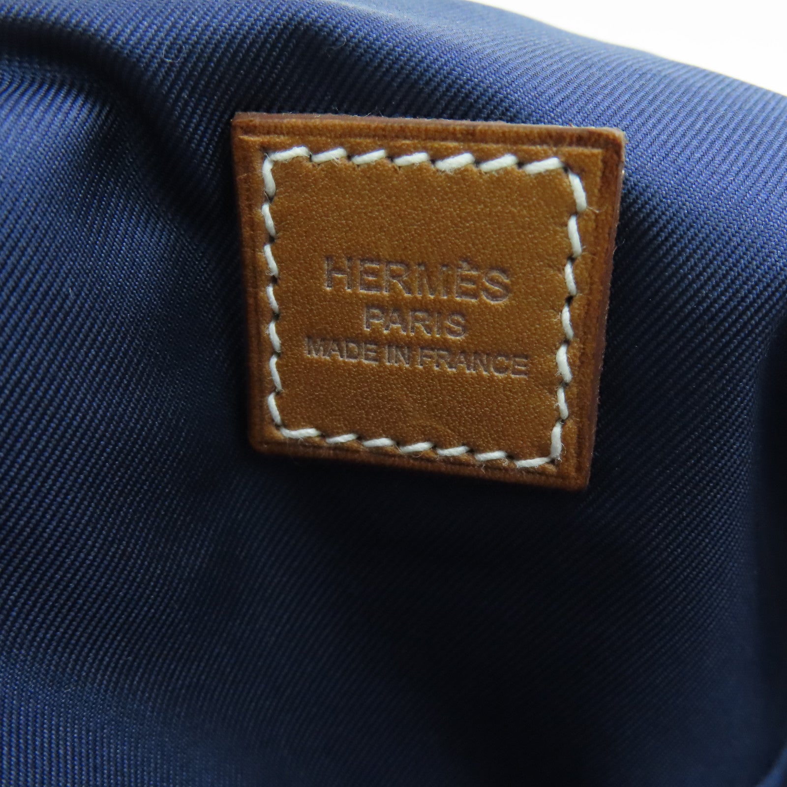 HERMES 絲質Housse De Voyage PM旅行袋銀扣紅色/藍色