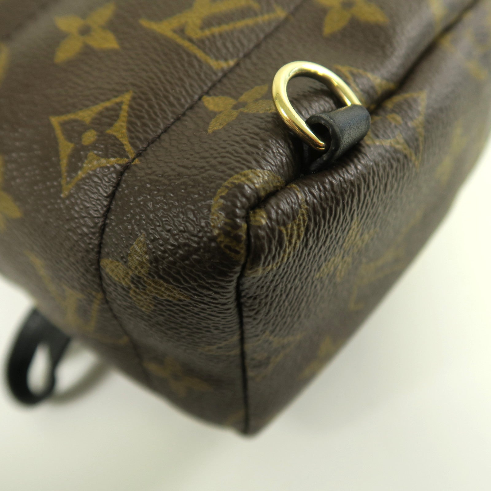 LOUIS VUITTON Monogram Macassar Palm Springs Mini金扣背包啡色