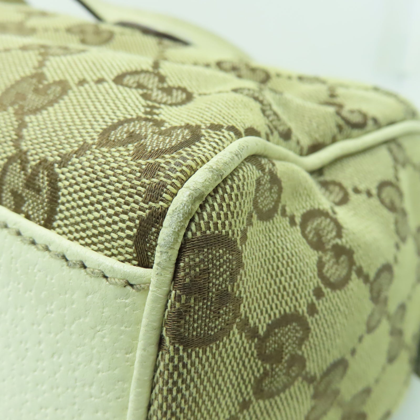 GUCCI 帆布Shoulder Bag金扣肩背袋啡色/白色