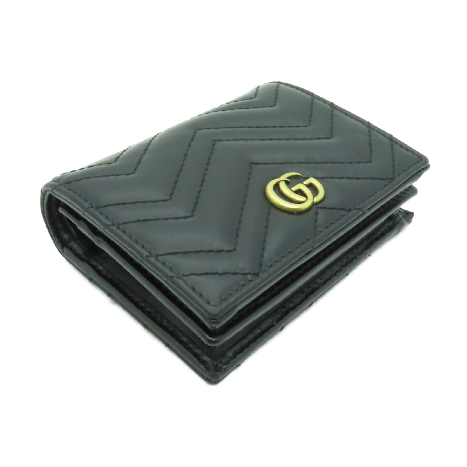 GUCCI 牛皮皮革Wallet金扣錢包黑色