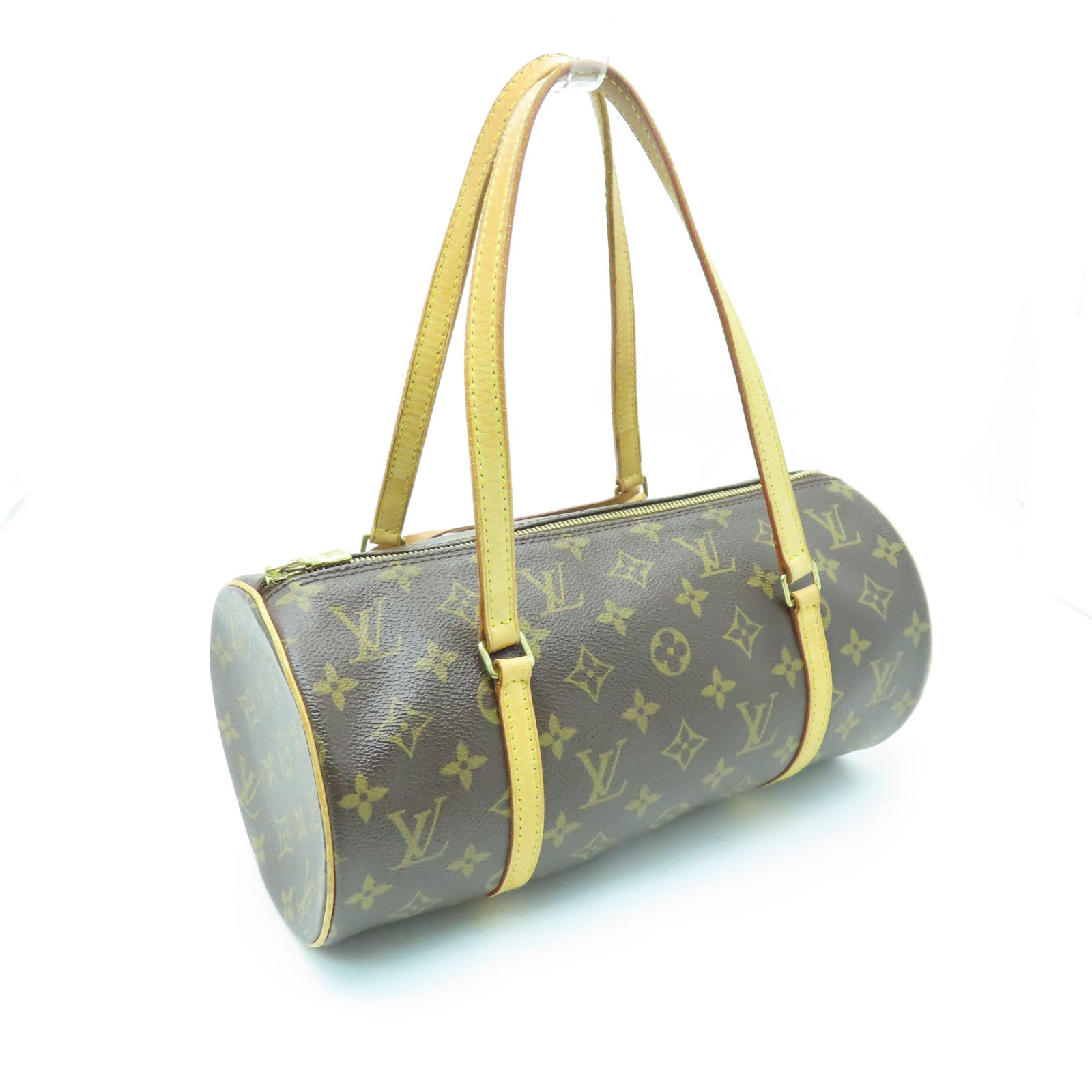 LOUIS VUITTON Monogram Papillon GM金扣肩背袋棕色