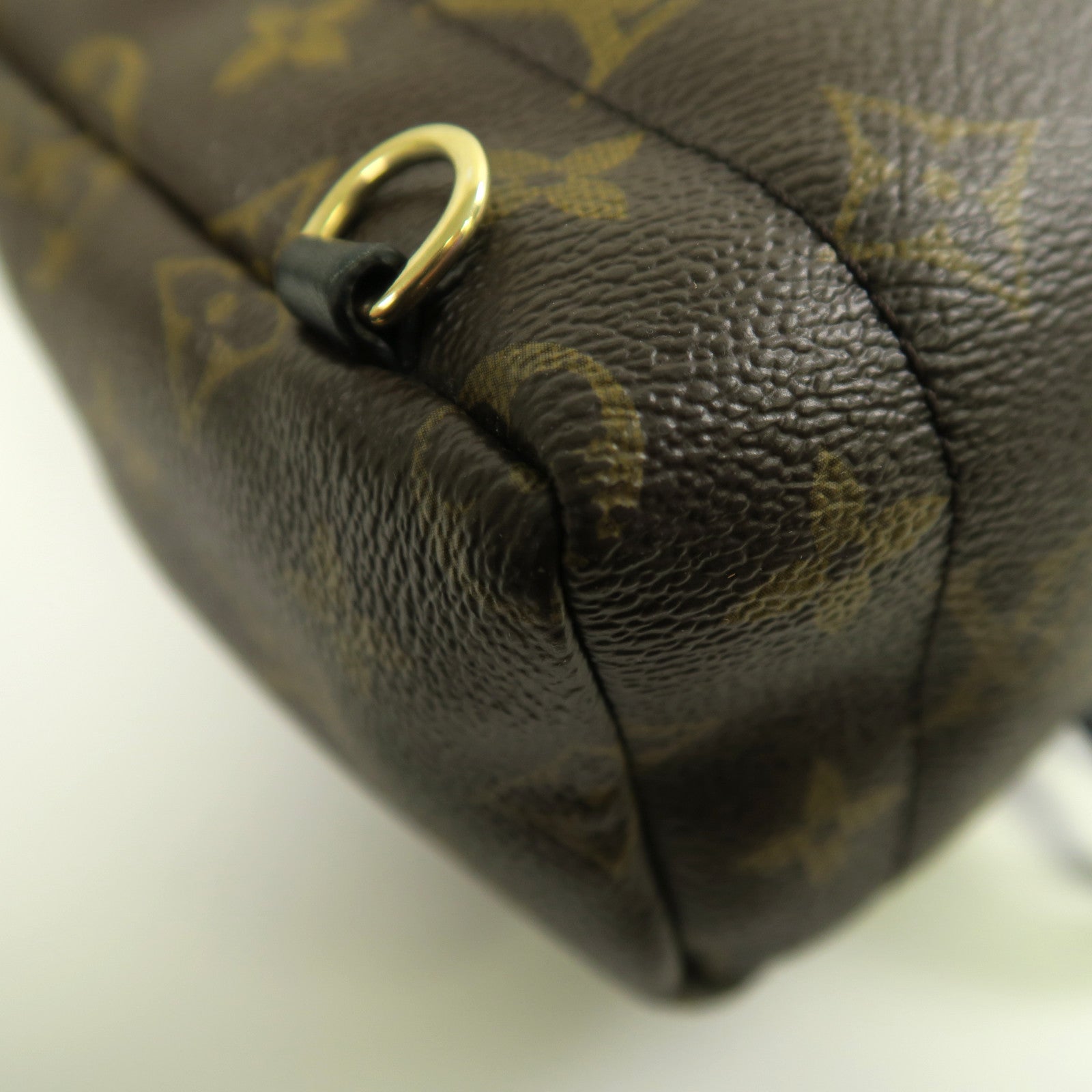 LOUIS VUITTON Monogram Macassar Palm Springs Mini金扣背包啡色