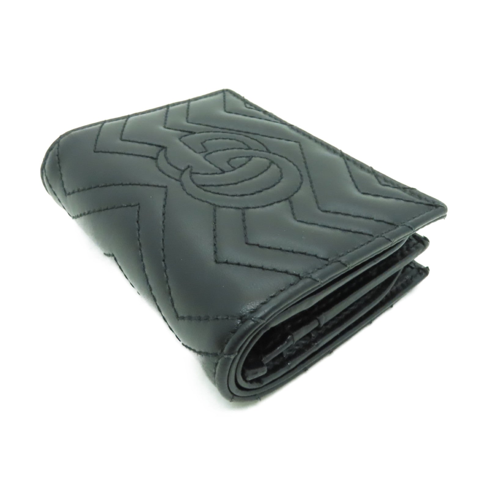 GUCCI 牛皮皮革Wallet金扣錢包黑色