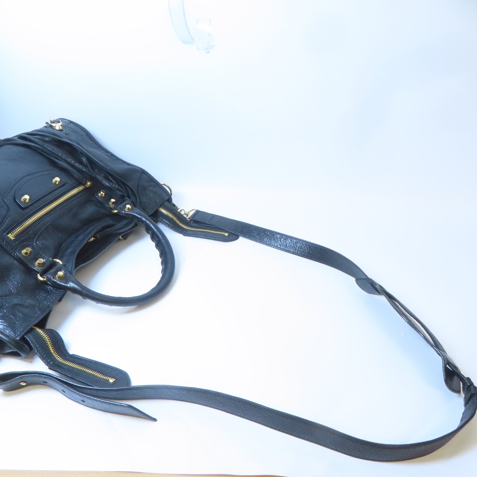 BALENCIAGA 羊皮皮革Classic City金扣手挽肩背兩用袋黑色