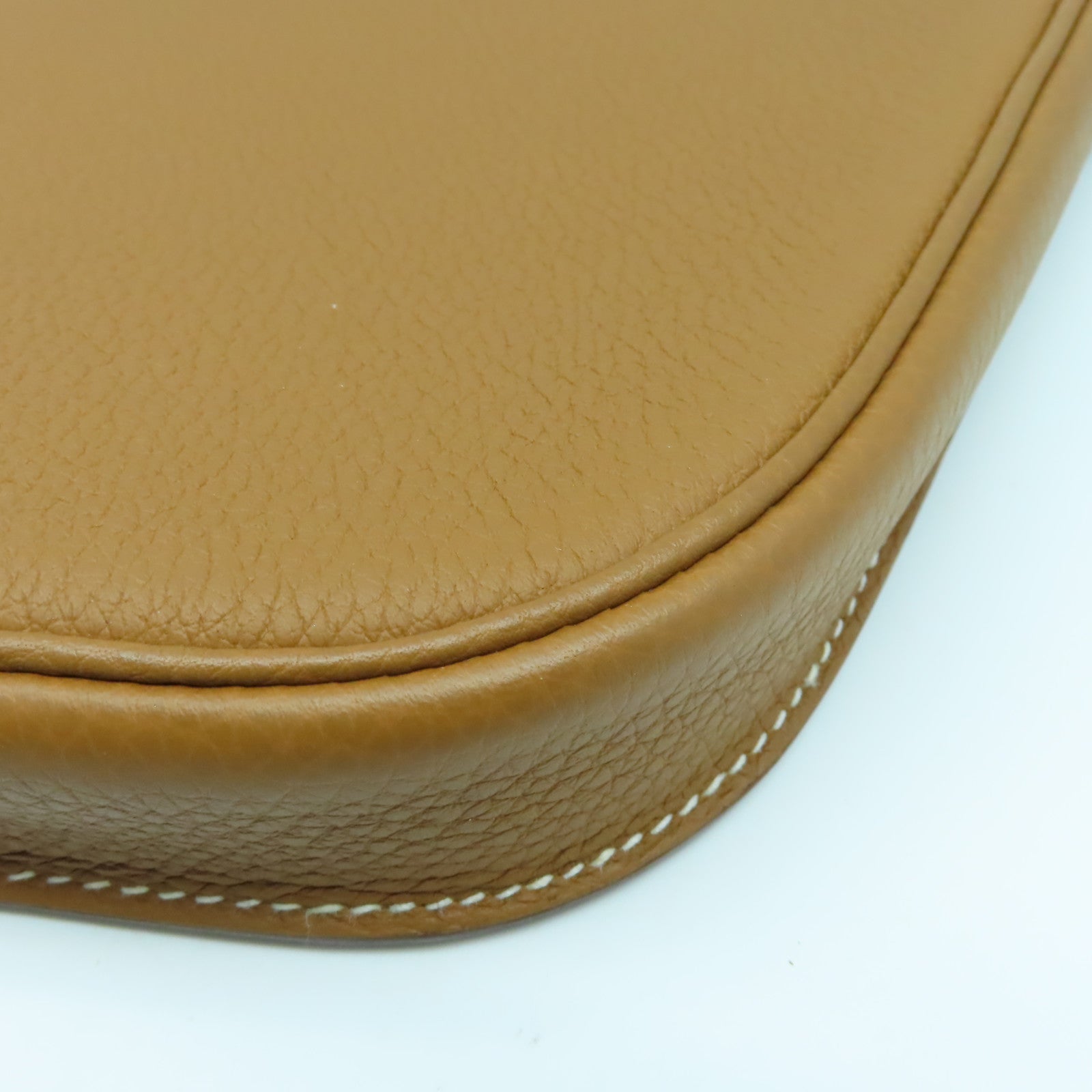 HERMES Togo皮革/Vache皮革Cavaliere 21銀扣肩背袋經典駝色