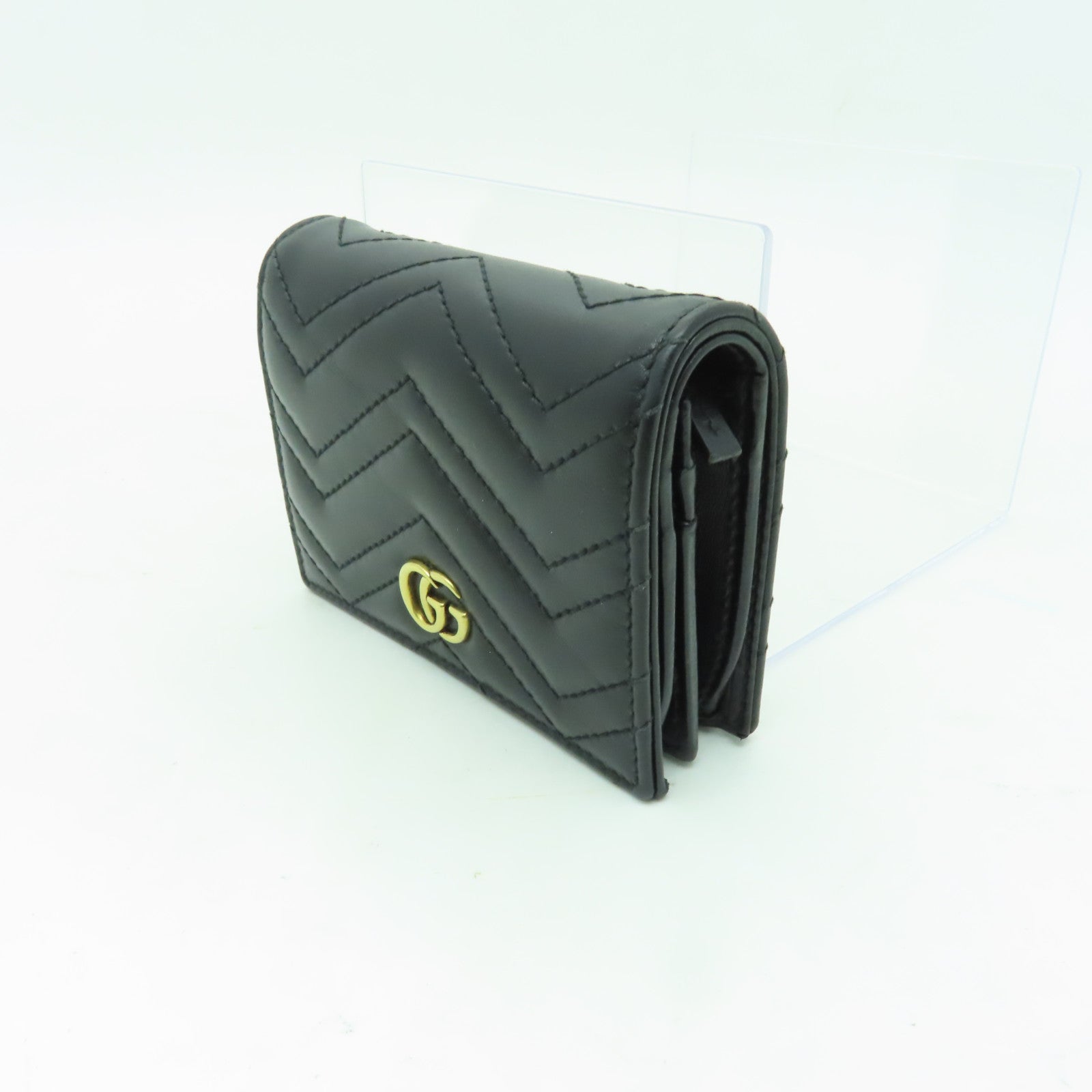 GUCCI 牛皮皮革Wallet金扣錢包黑色