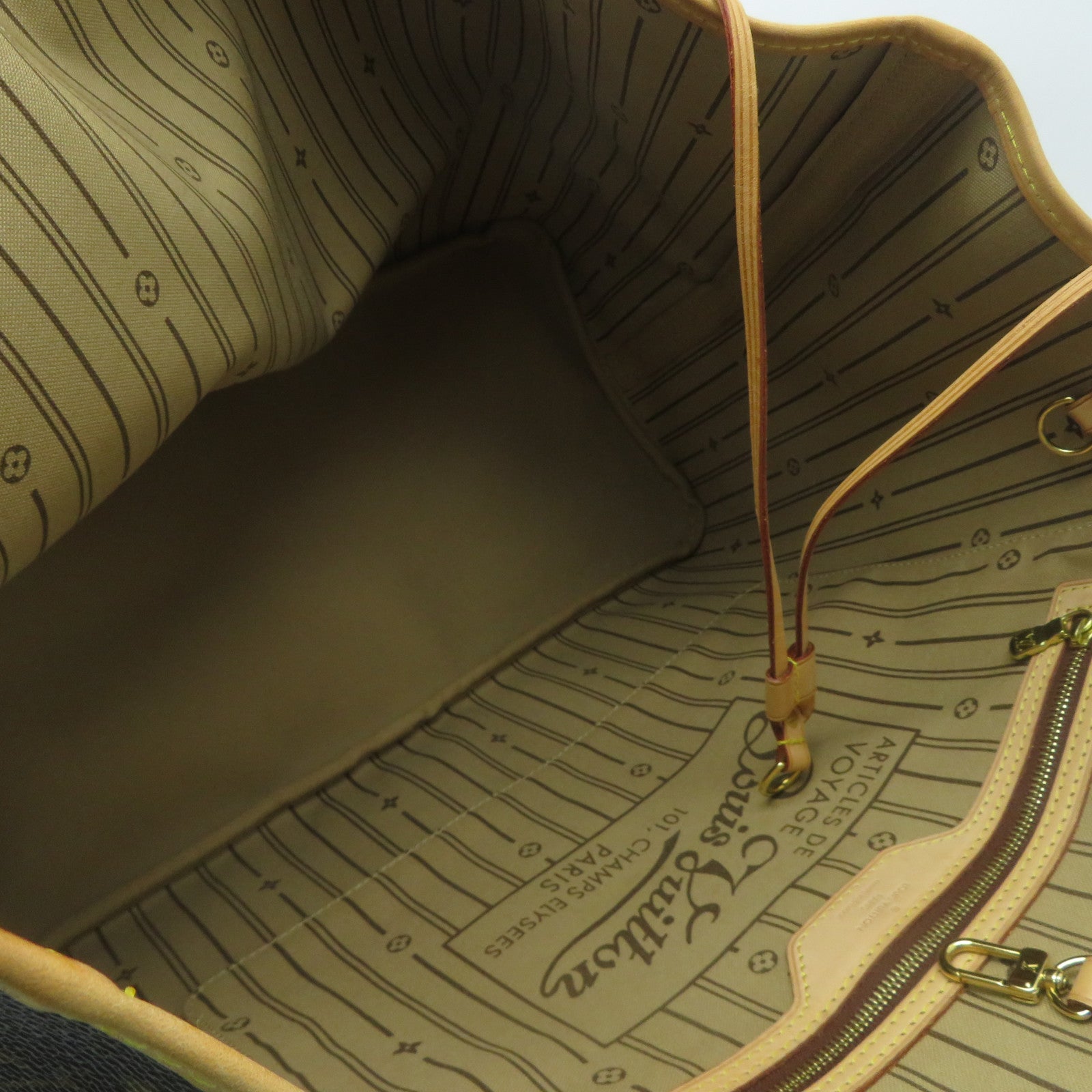 LOUIS VUITTON Monogram Neverfull GM金扣手挽袋啡色