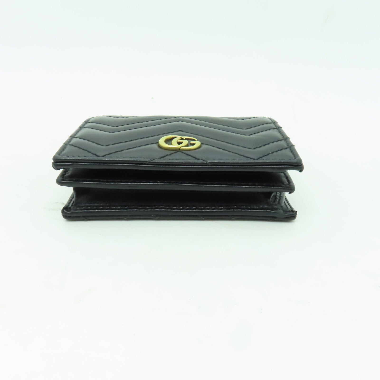 GUCCI 牛皮皮革Wallet金扣錢包黑色