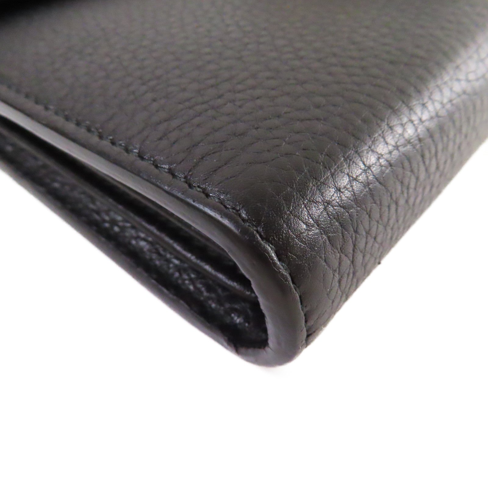 GUCCI 牛皮皮革GG Marmont Wallet On Chain Shoulder Bag金扣鏈帶肩背袋黑色