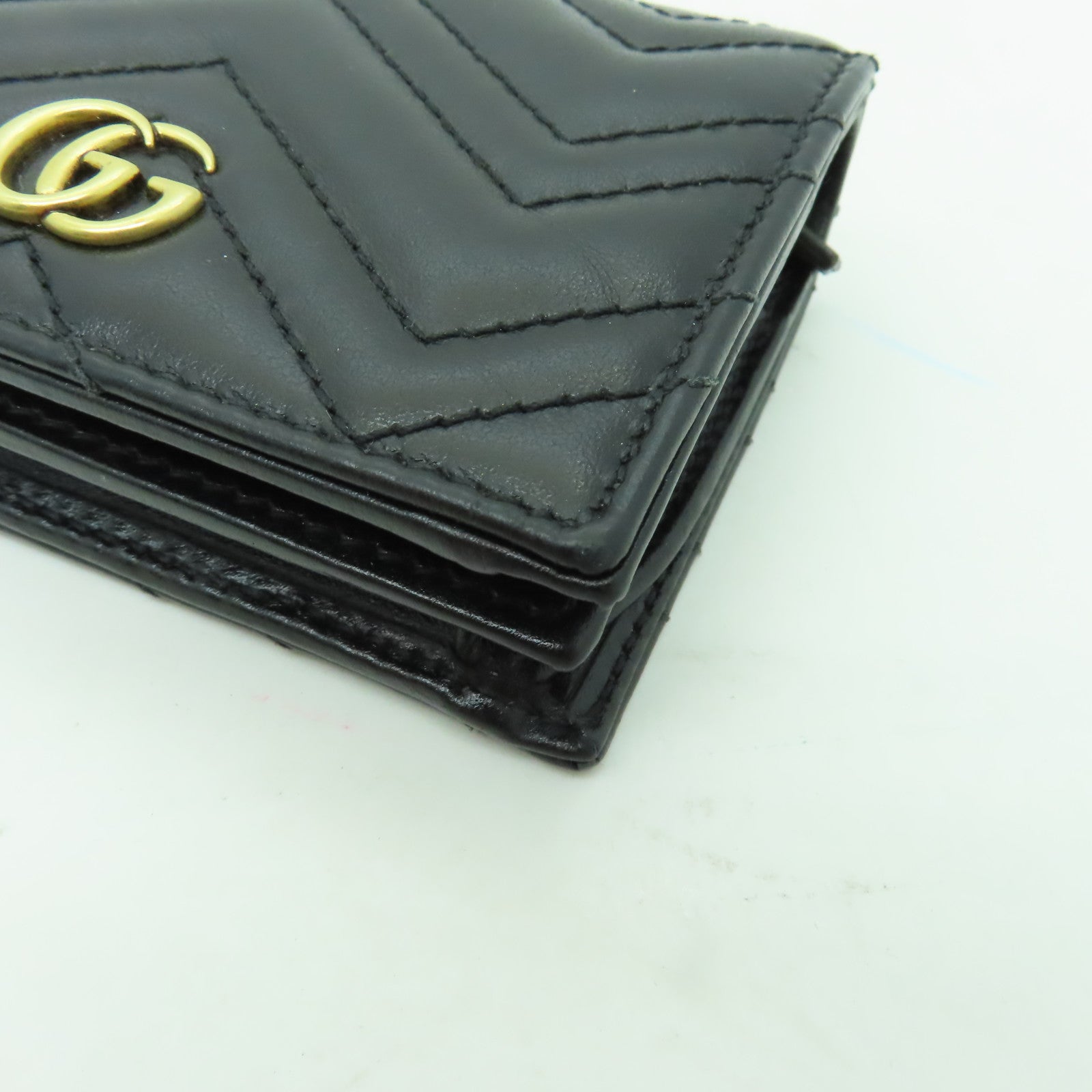 GUCCI 牛皮皮革Wallet金扣錢包黑色