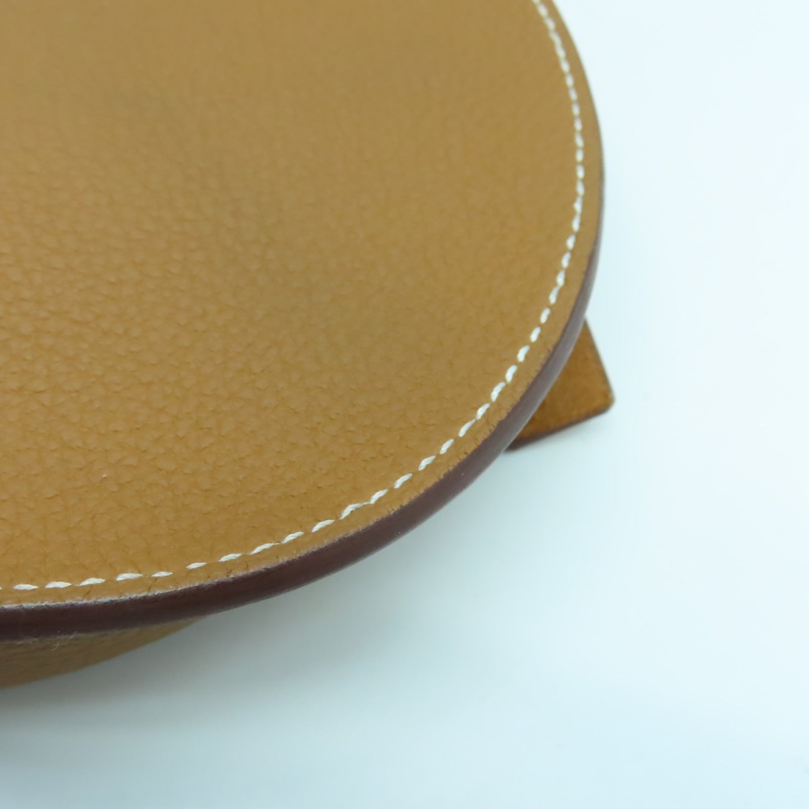 HERMES Togo皮革/Vache皮革Cavaliere 21銀扣肩背袋經典駝色