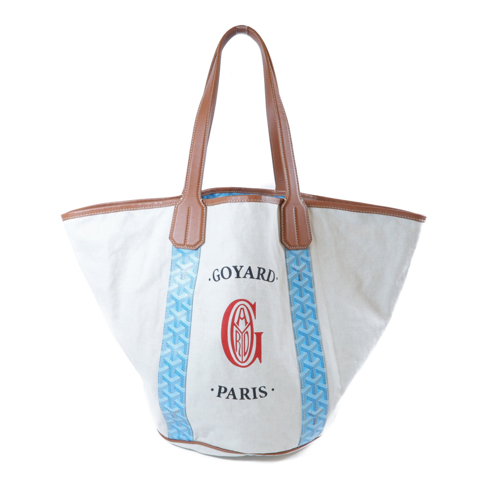 GOYARD 塗層帆布Bellara MM Tote Bag肩背袋米色/藍色
