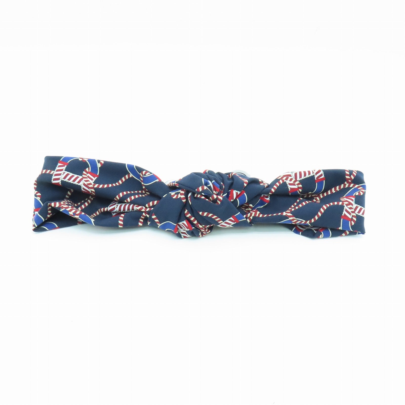 HERMES Nylon Canoe H Gabi headband Bleu Navy dark blue